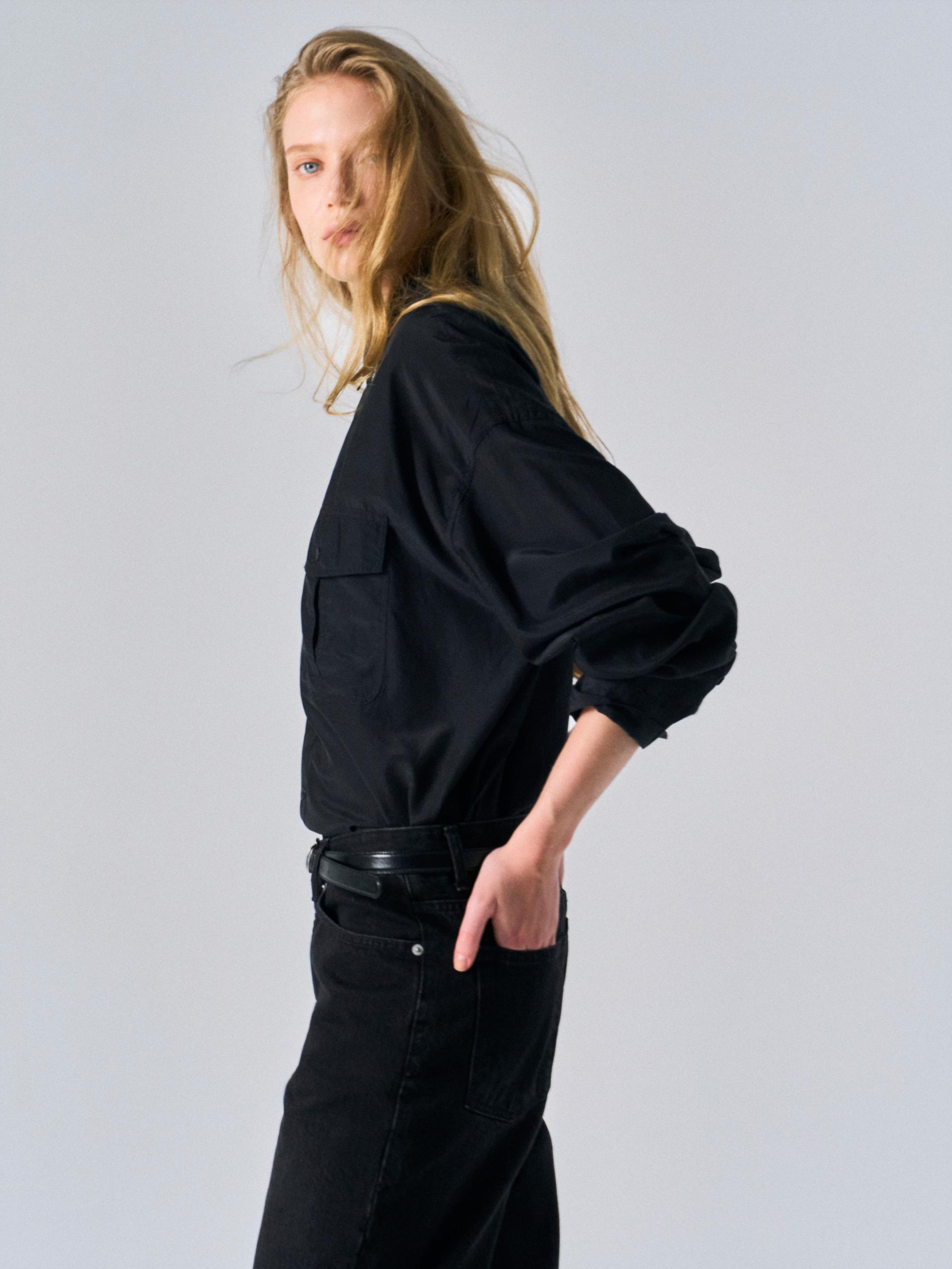 Astor silk shirt black