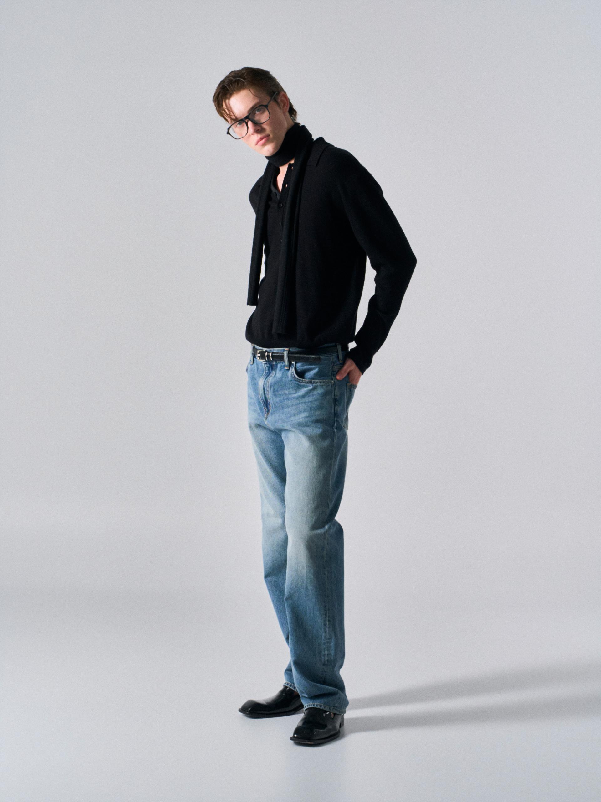 Urian wide fit jeans mid blue wash