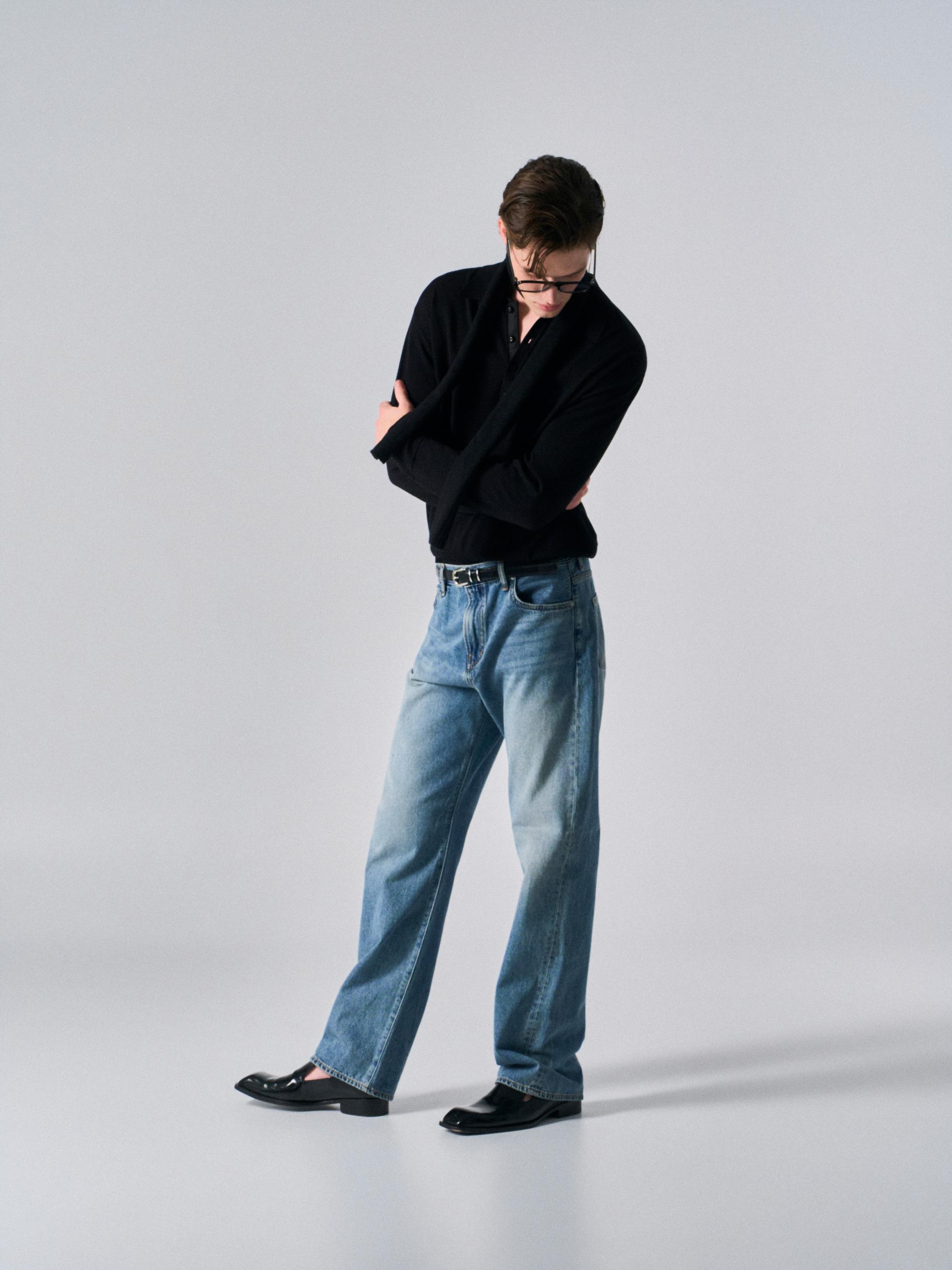 Urian wide fit jeans mid blue wash