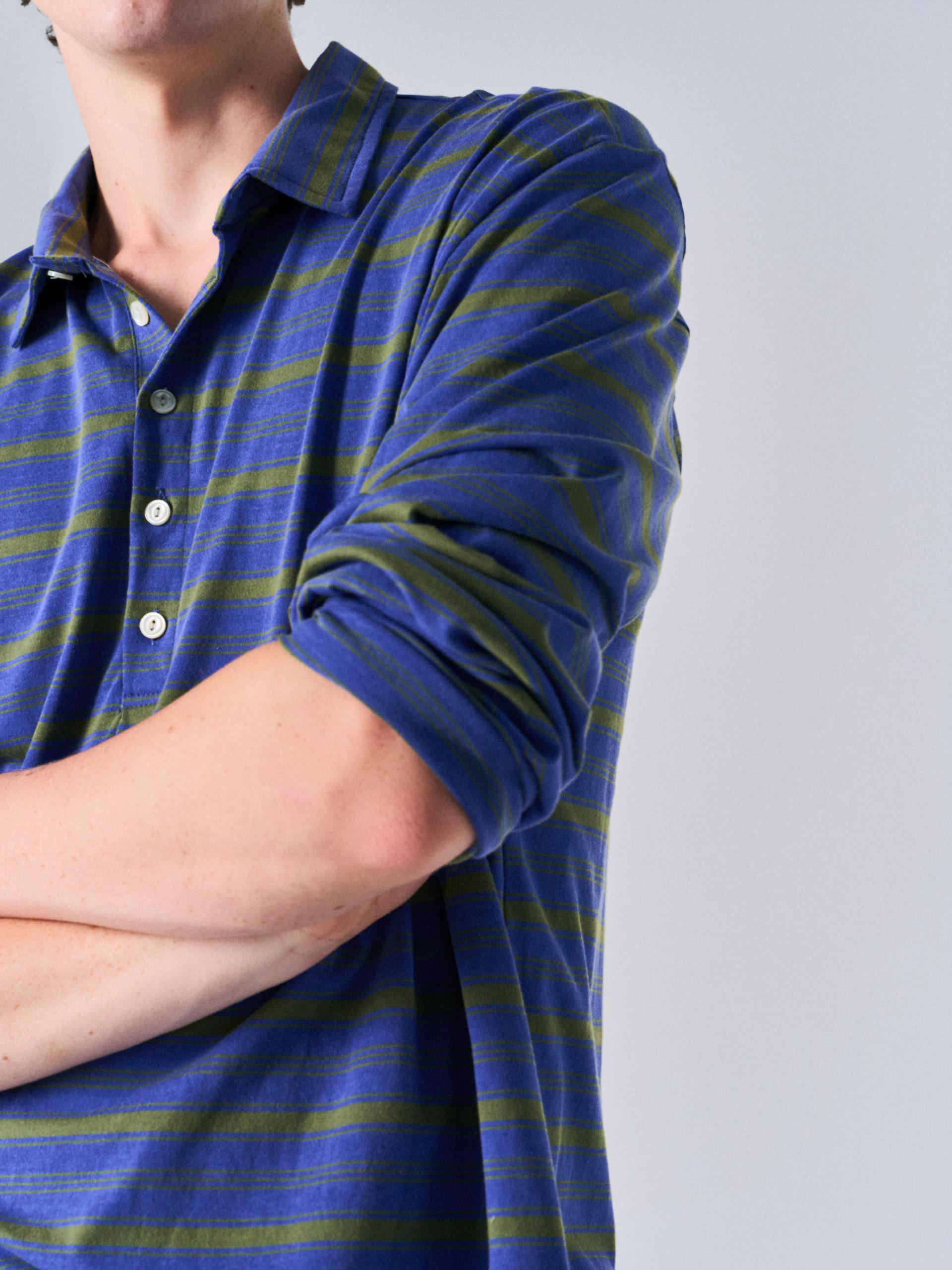 Toby polo olive stripe