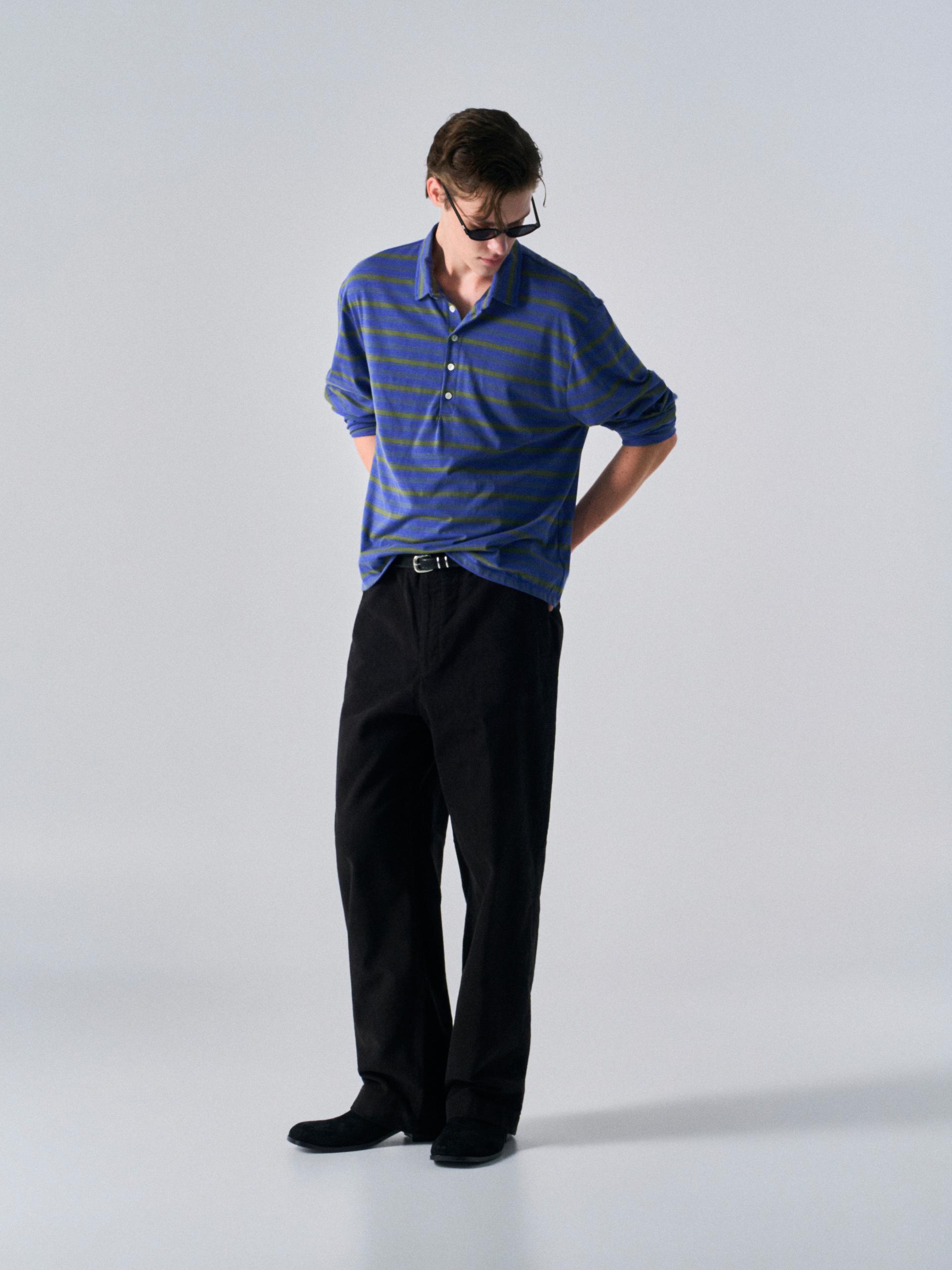 Welby washed cotton pants black