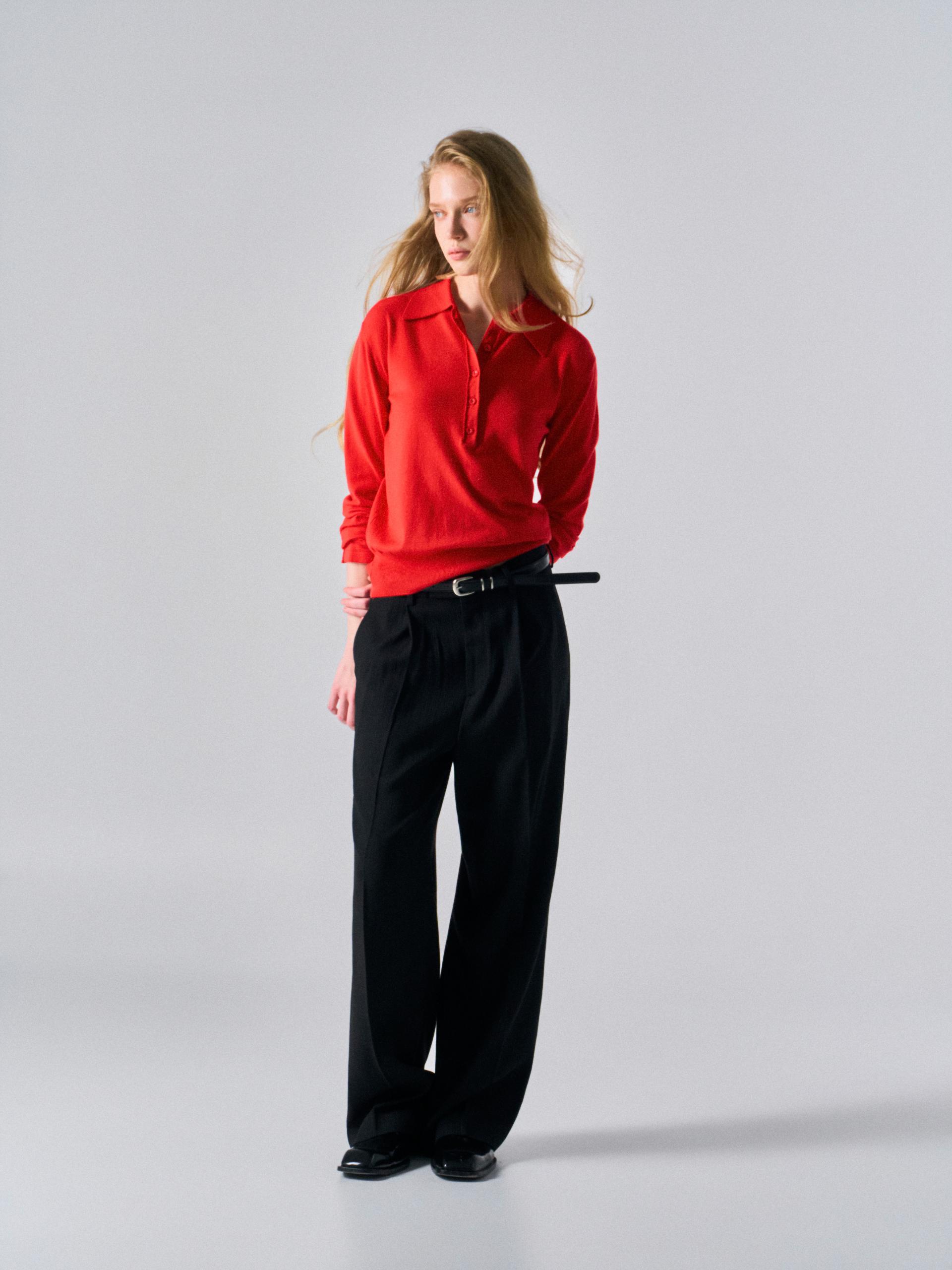 Orford pleat wide pants pin stripe
