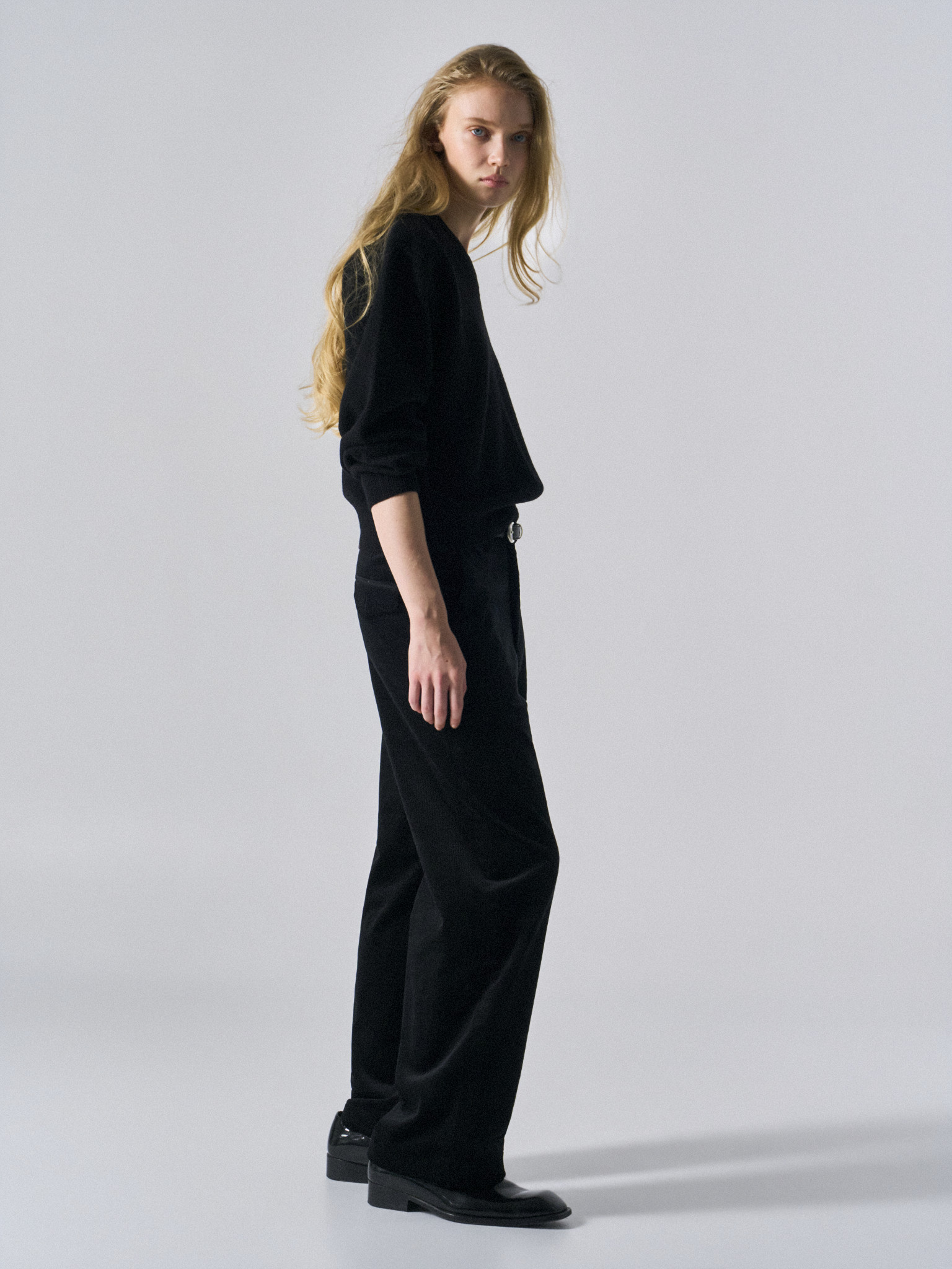 Bronte wide wale corduroy pants black