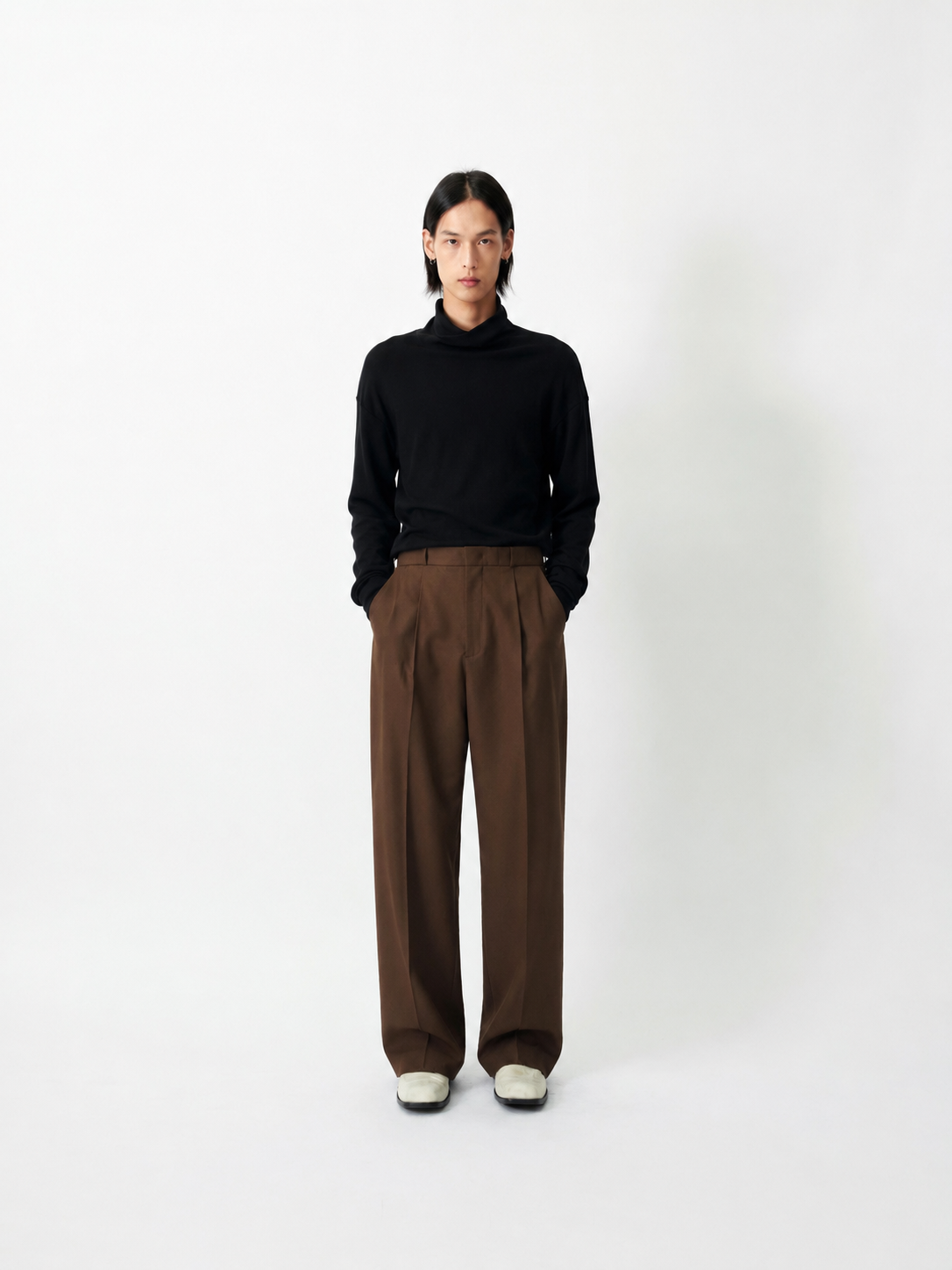 relaxed fit pants brown