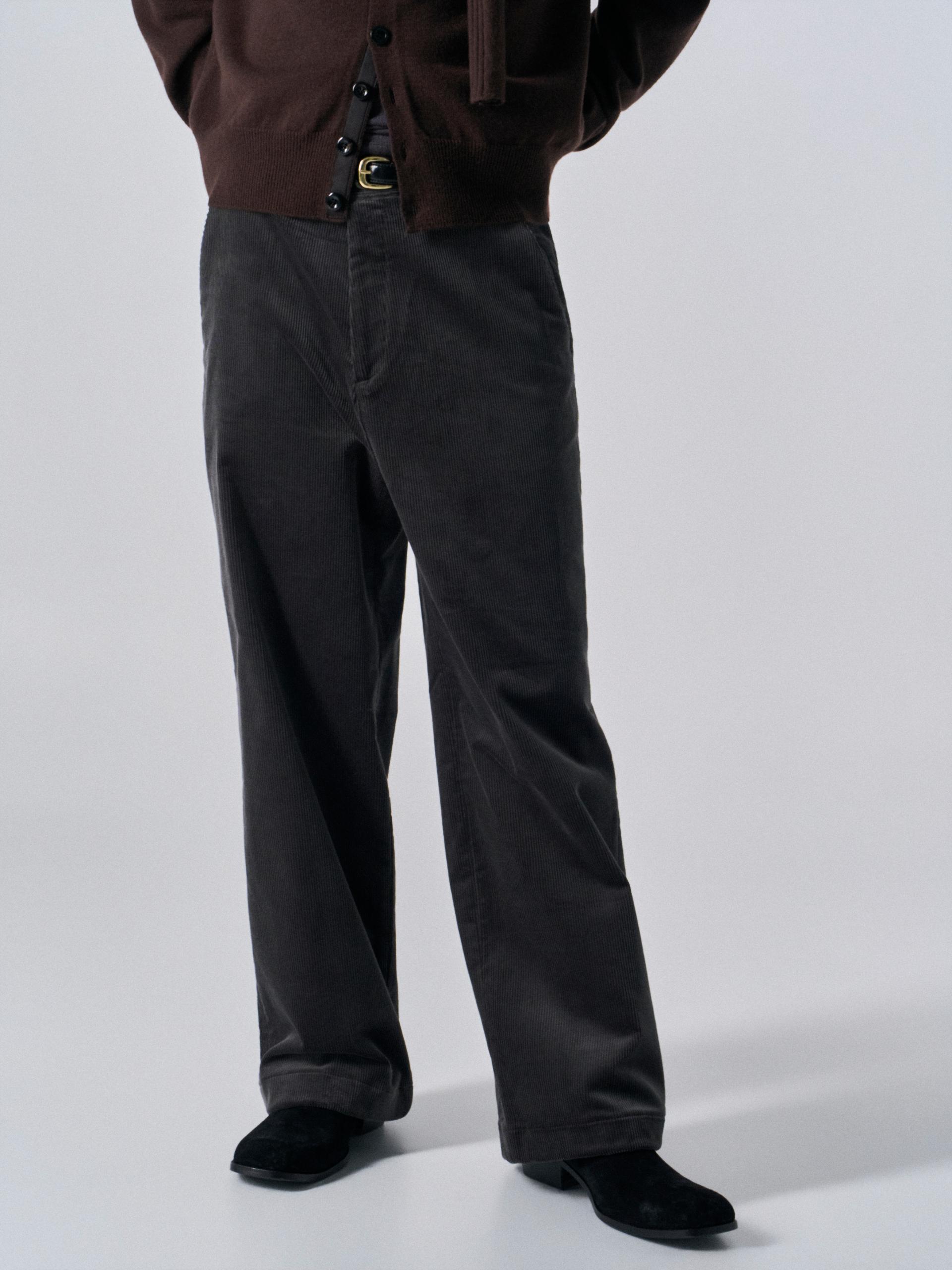 Bronte wide wale corduroy pants grey