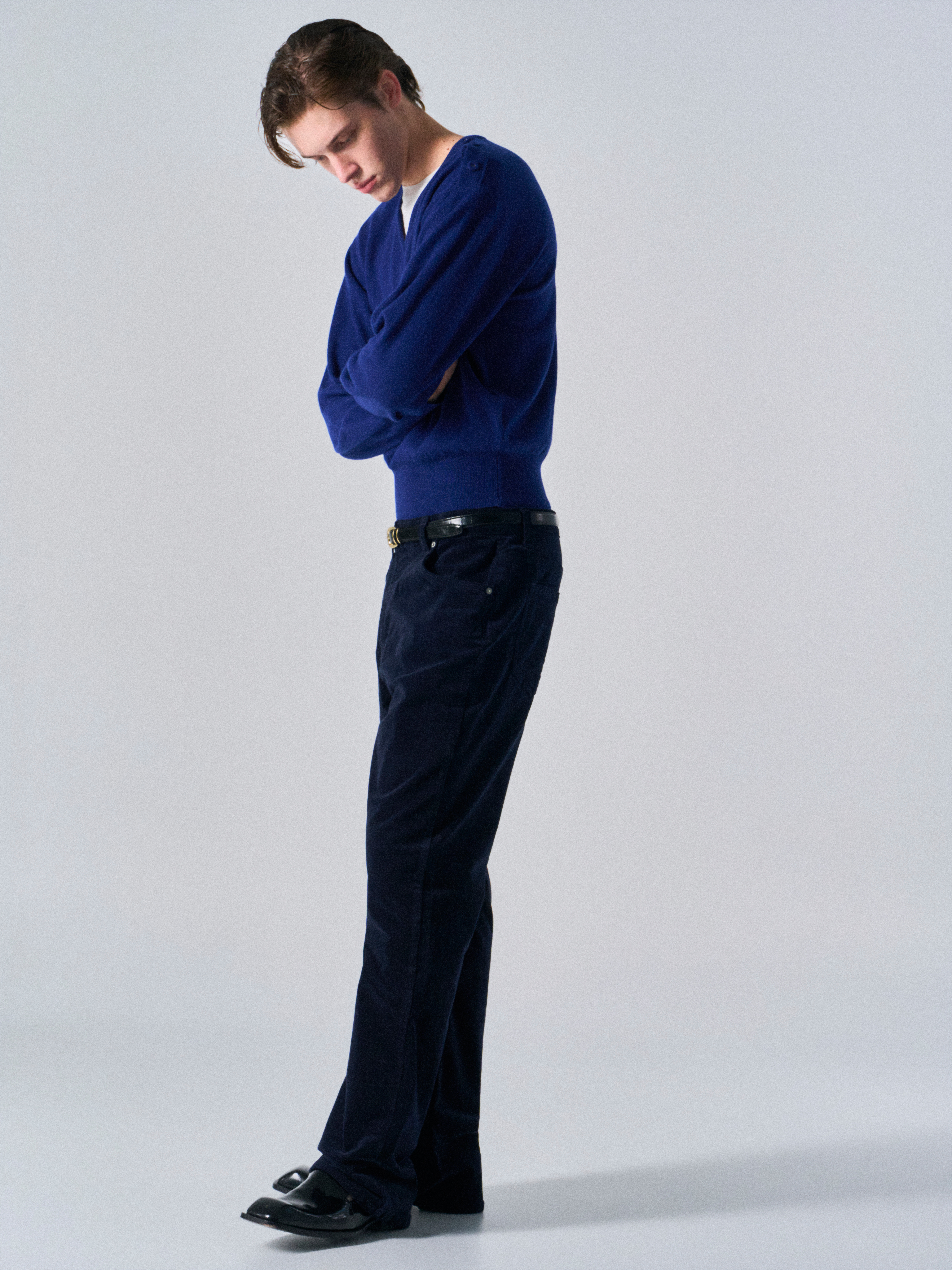 Rodd washed velvet bootcut jeans midnight