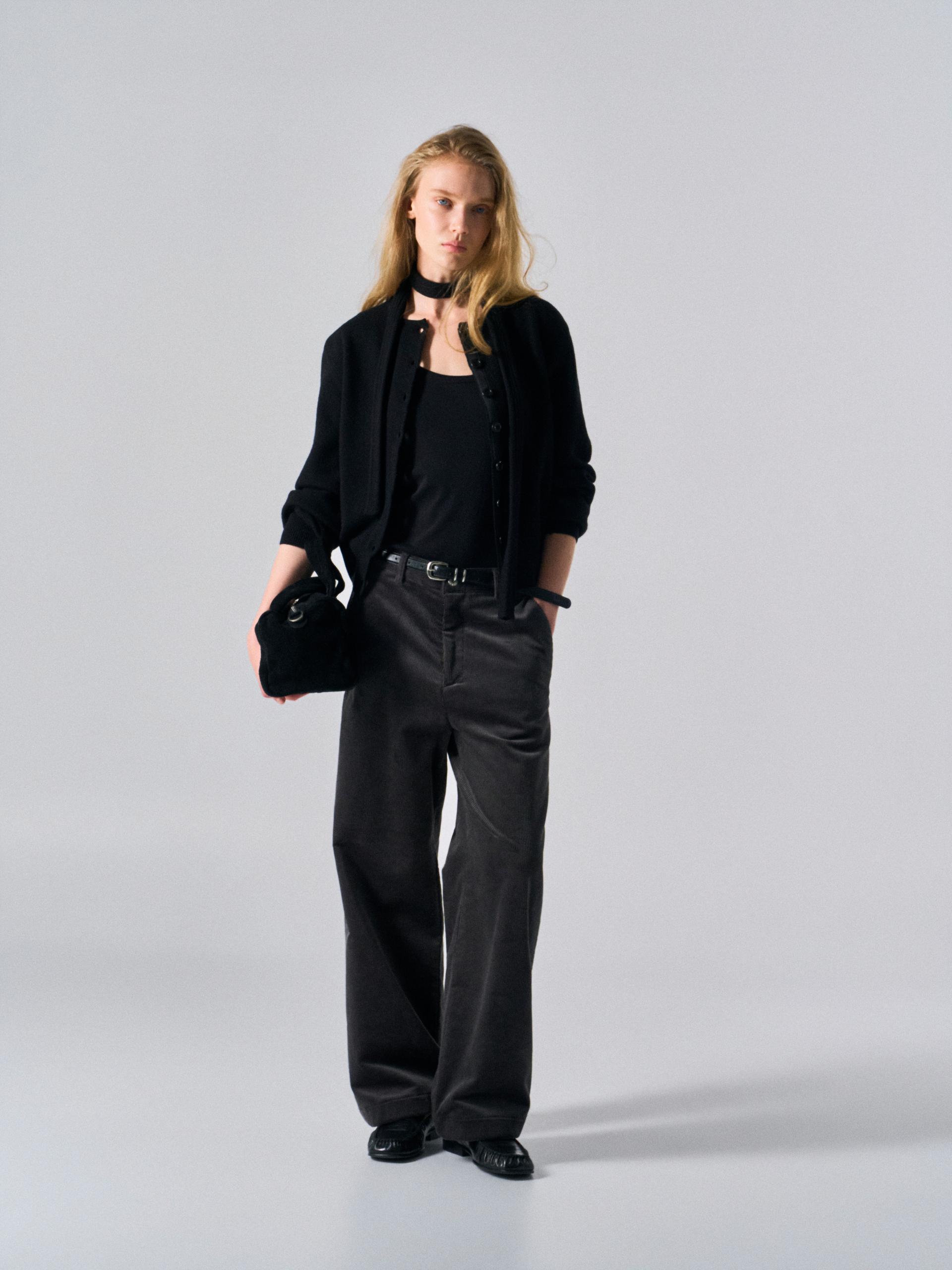 Bronte wide wale corduroy pants grey