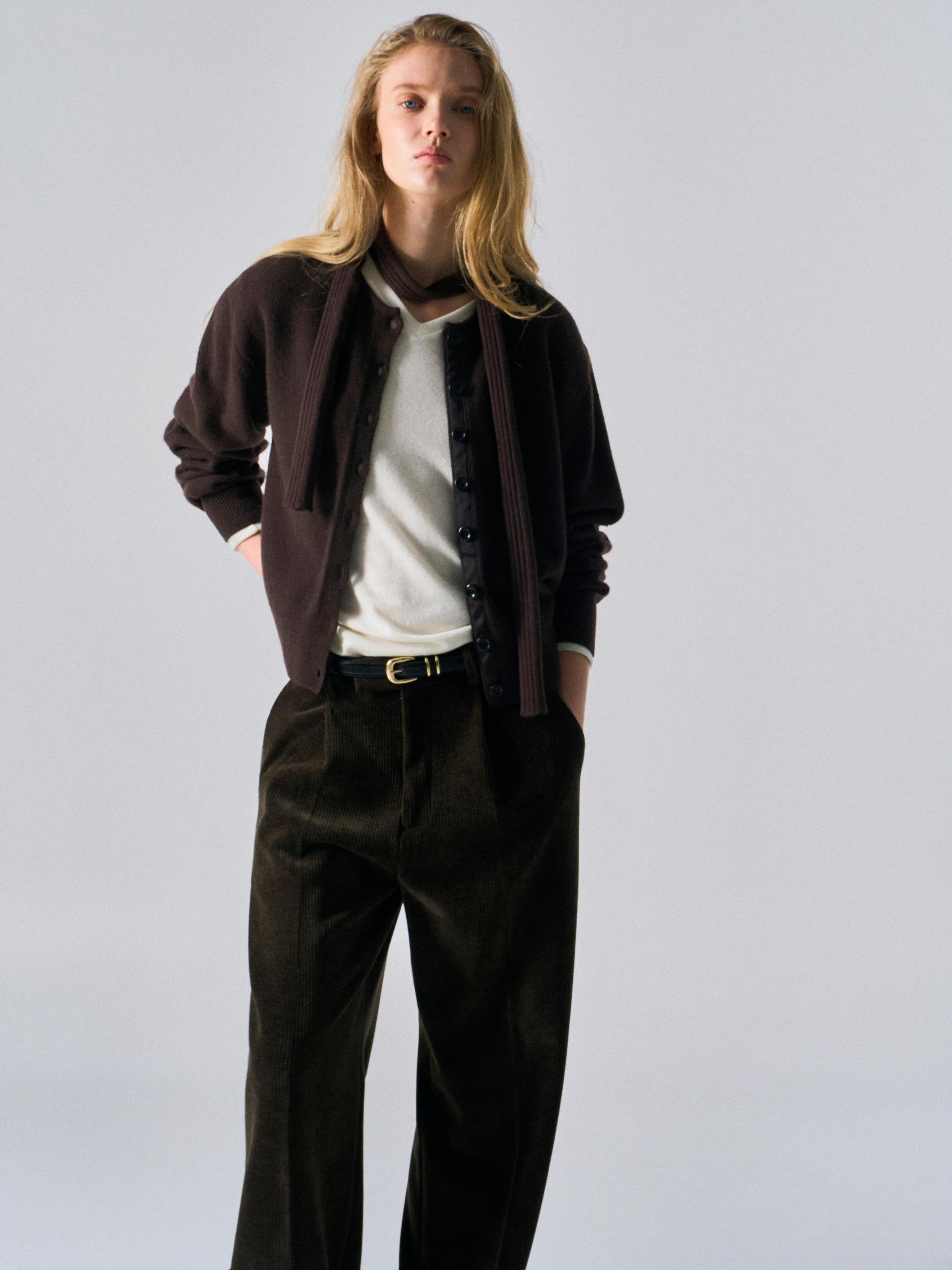 Orford pleat wide pants umber