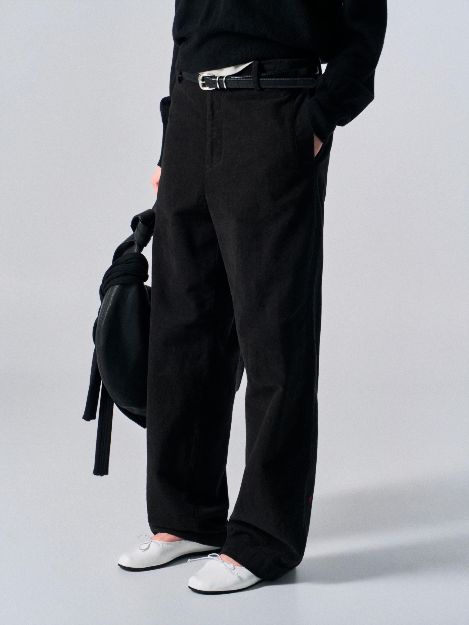 Welby washed cotton pants black