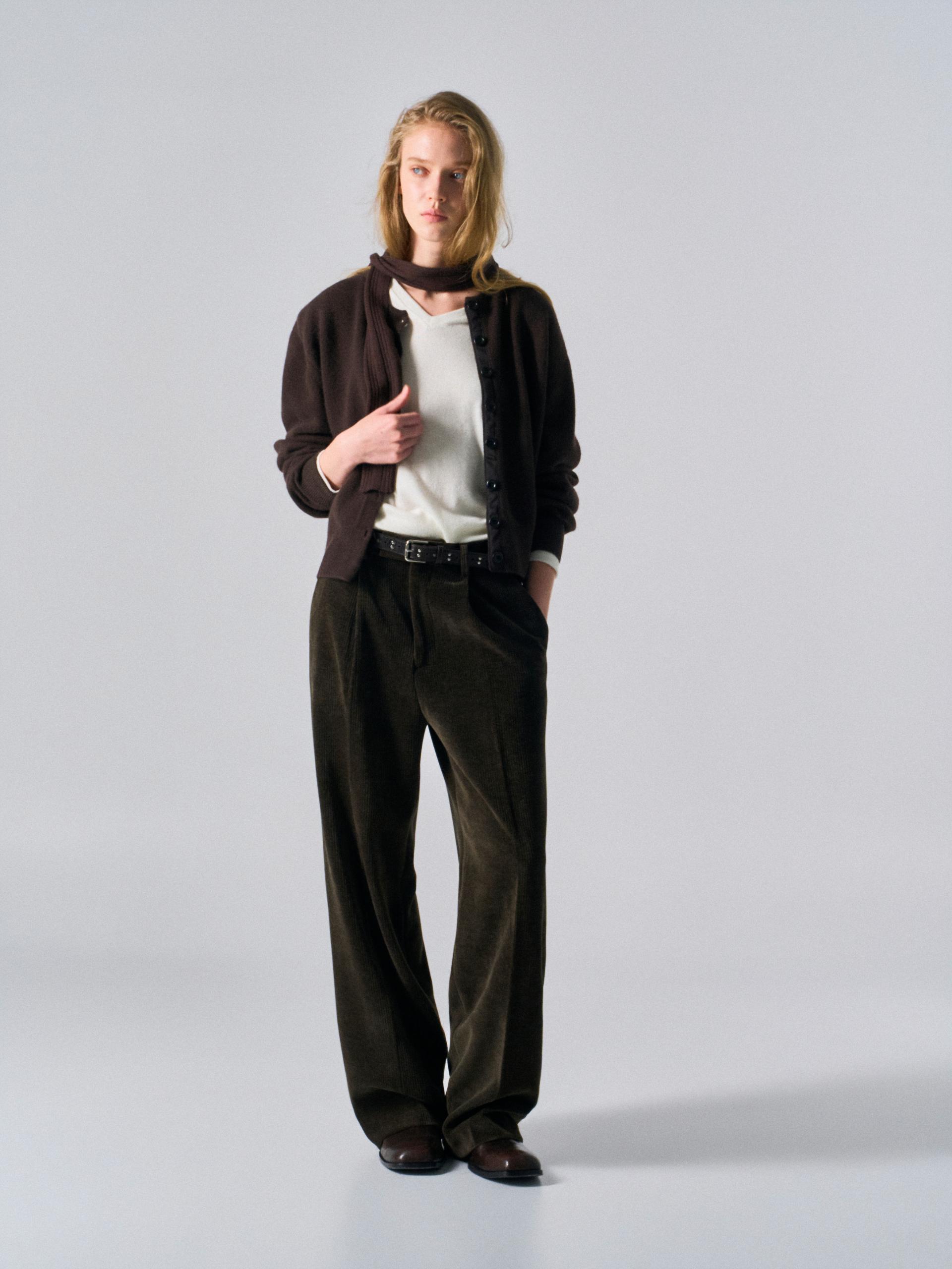 Orford pleat wide pants umber
