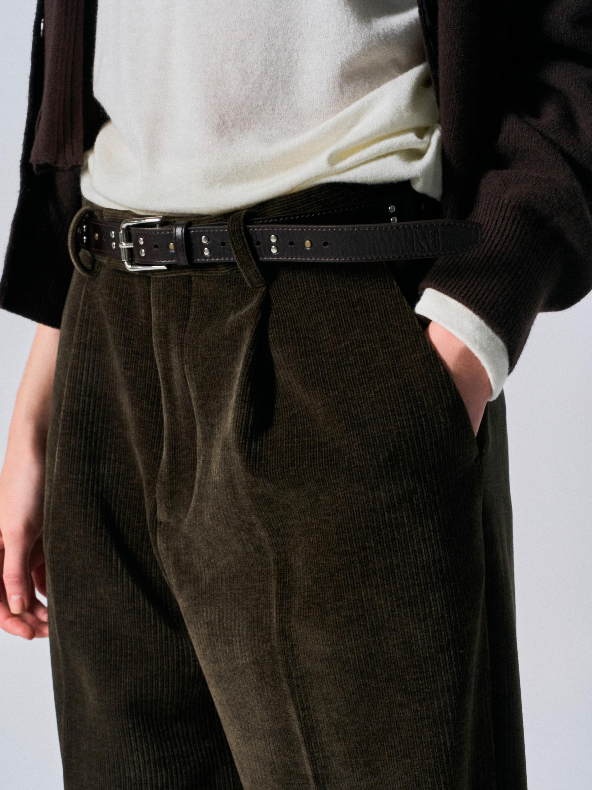 Orford pleat wide pants umber