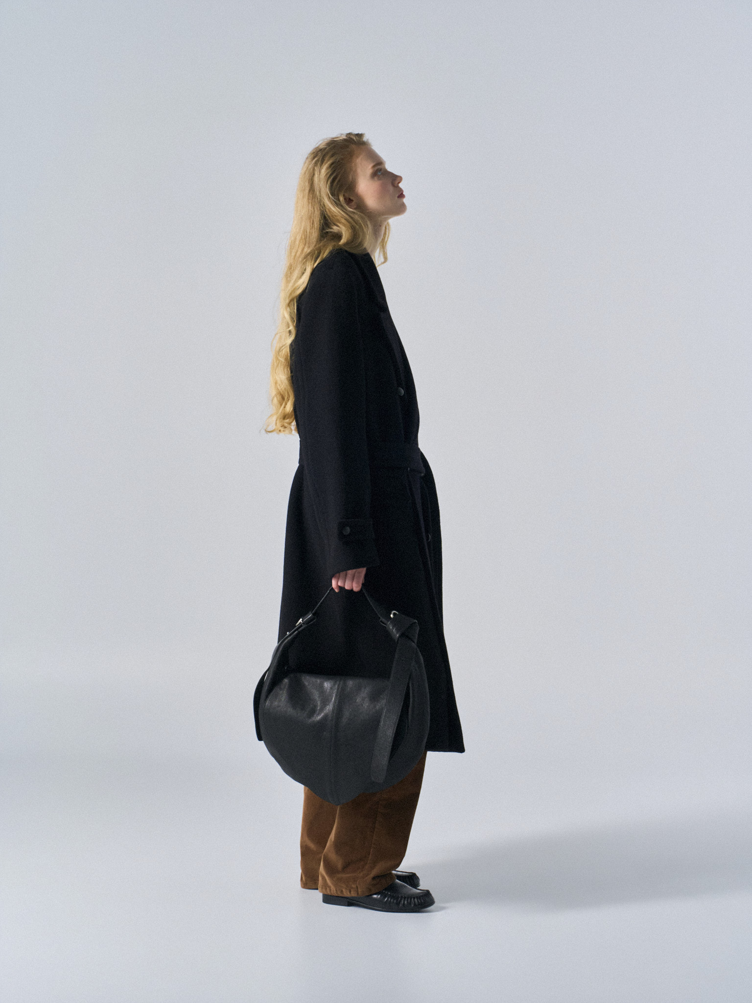 Corwin cashmere double-breasted coat black