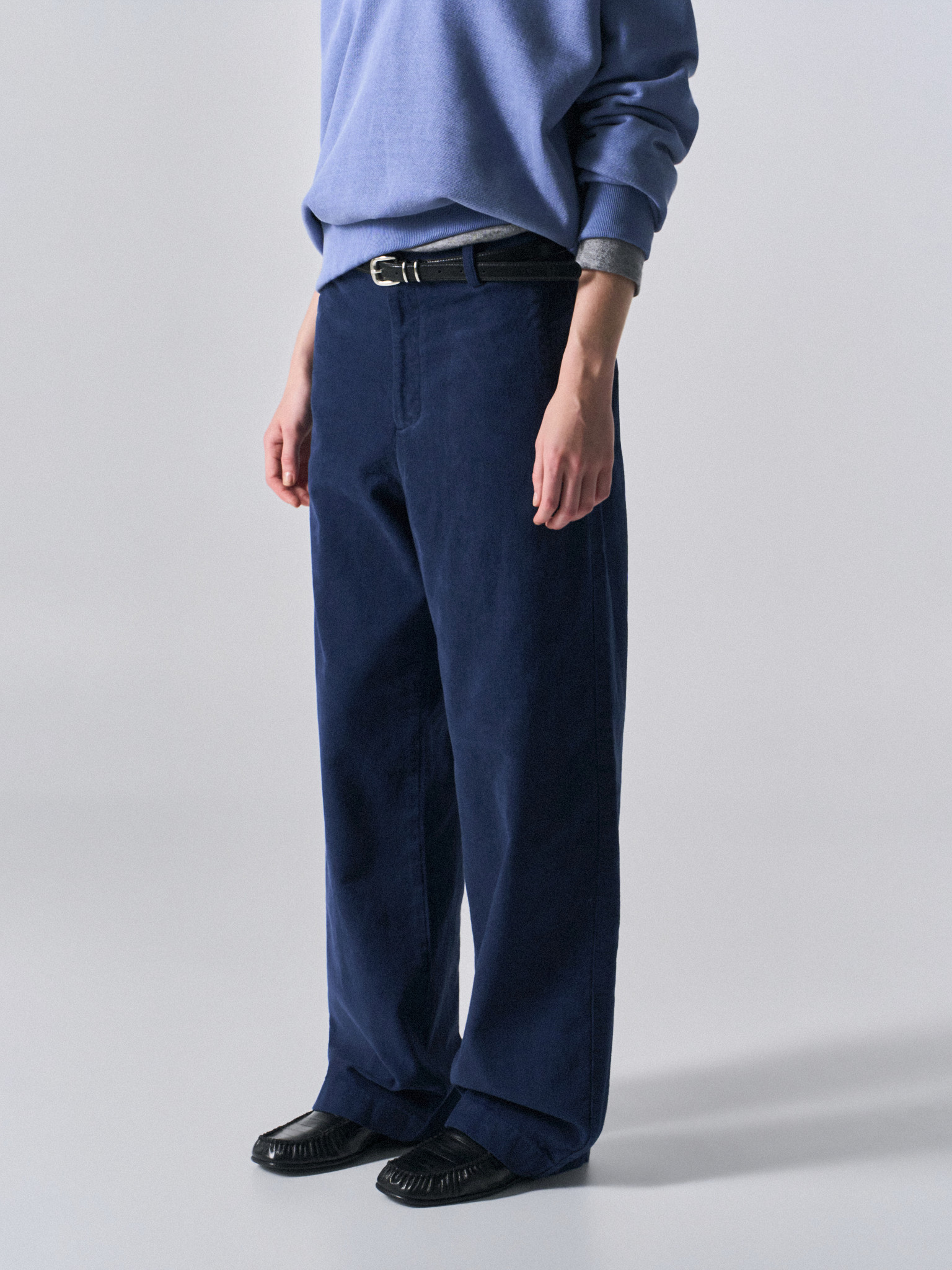 Welby washed cotton pants prussian blue