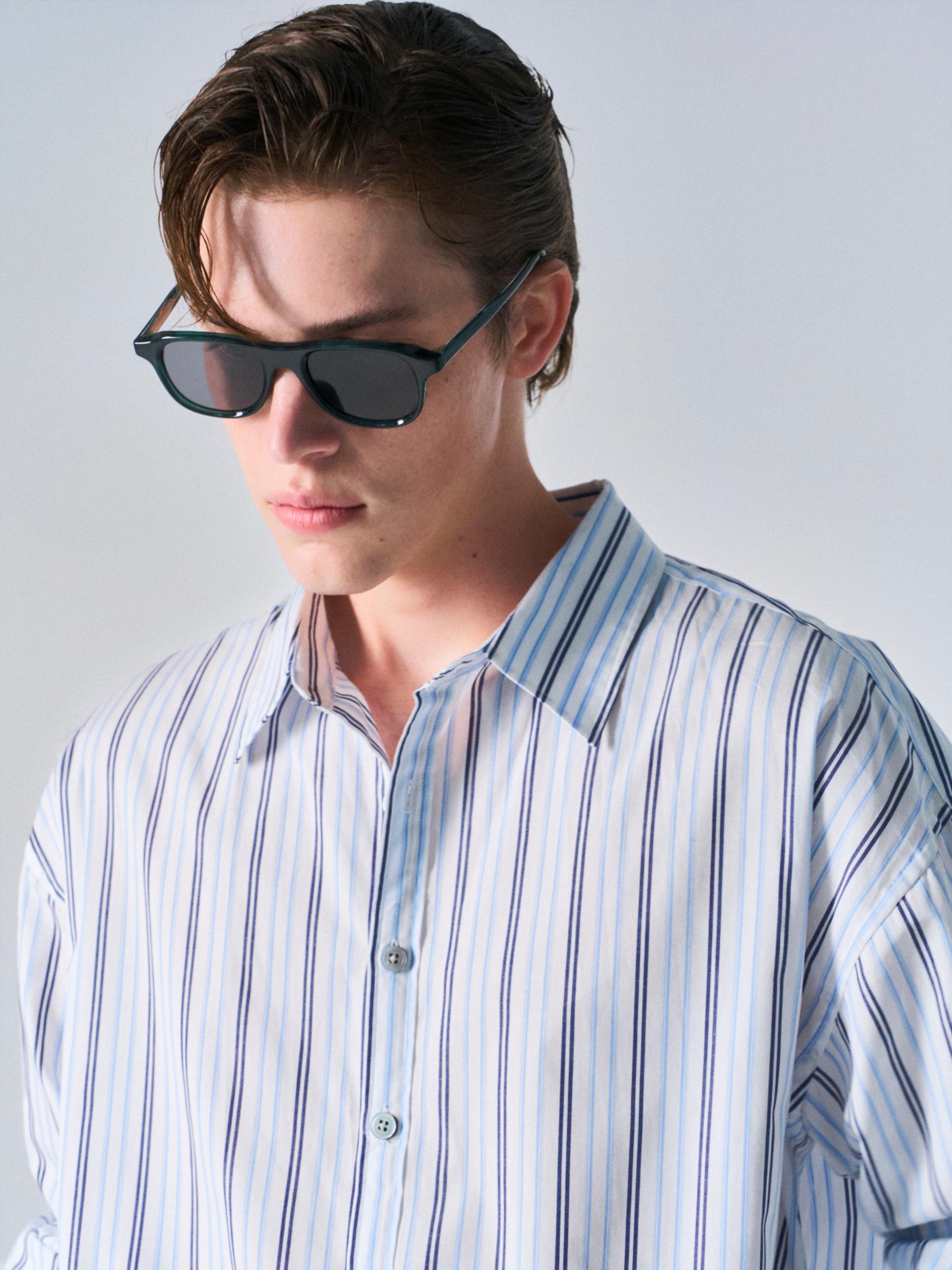 Kent turnback cuff shirt multi blue