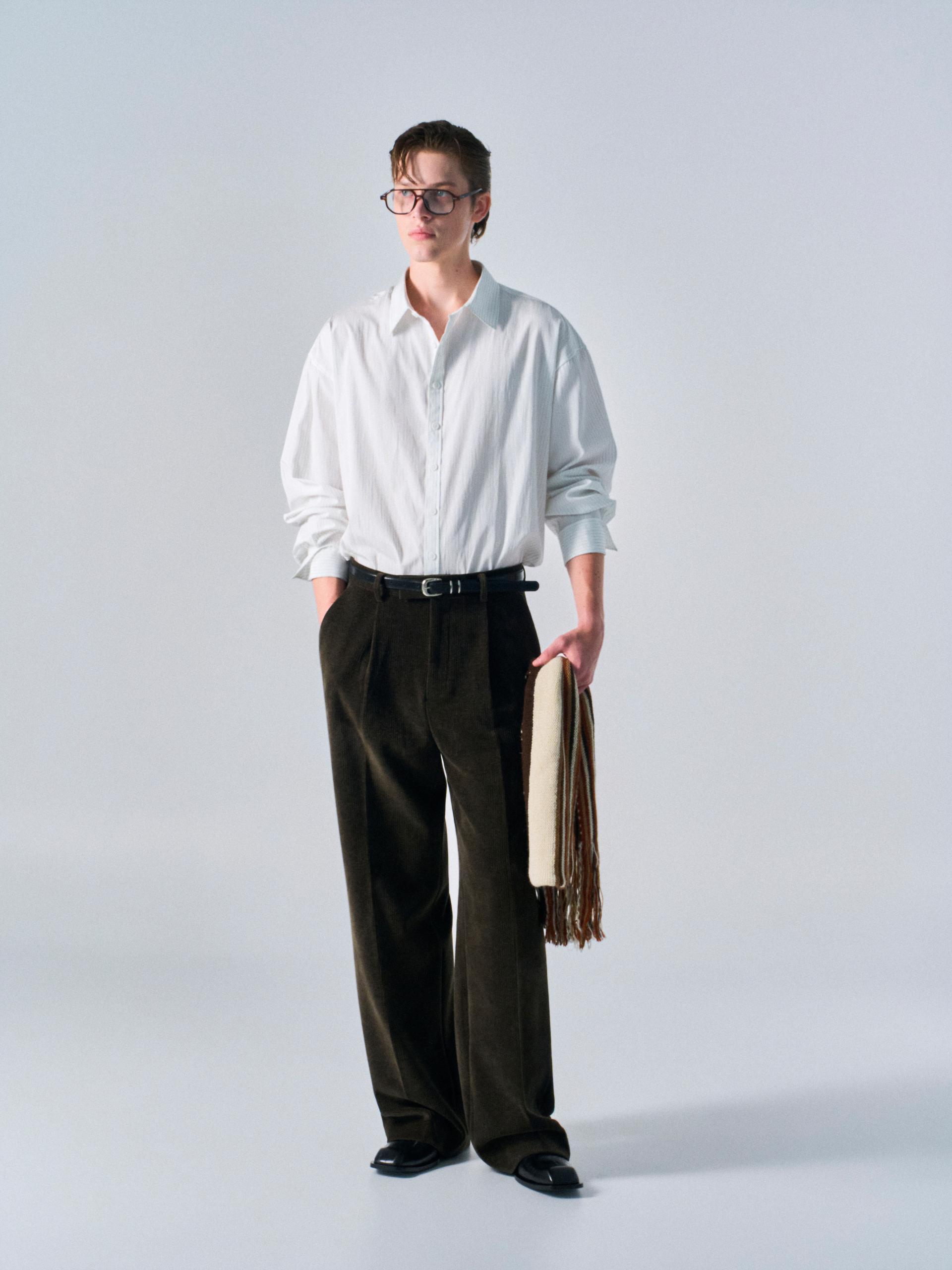 Orford pleat wide pants umber