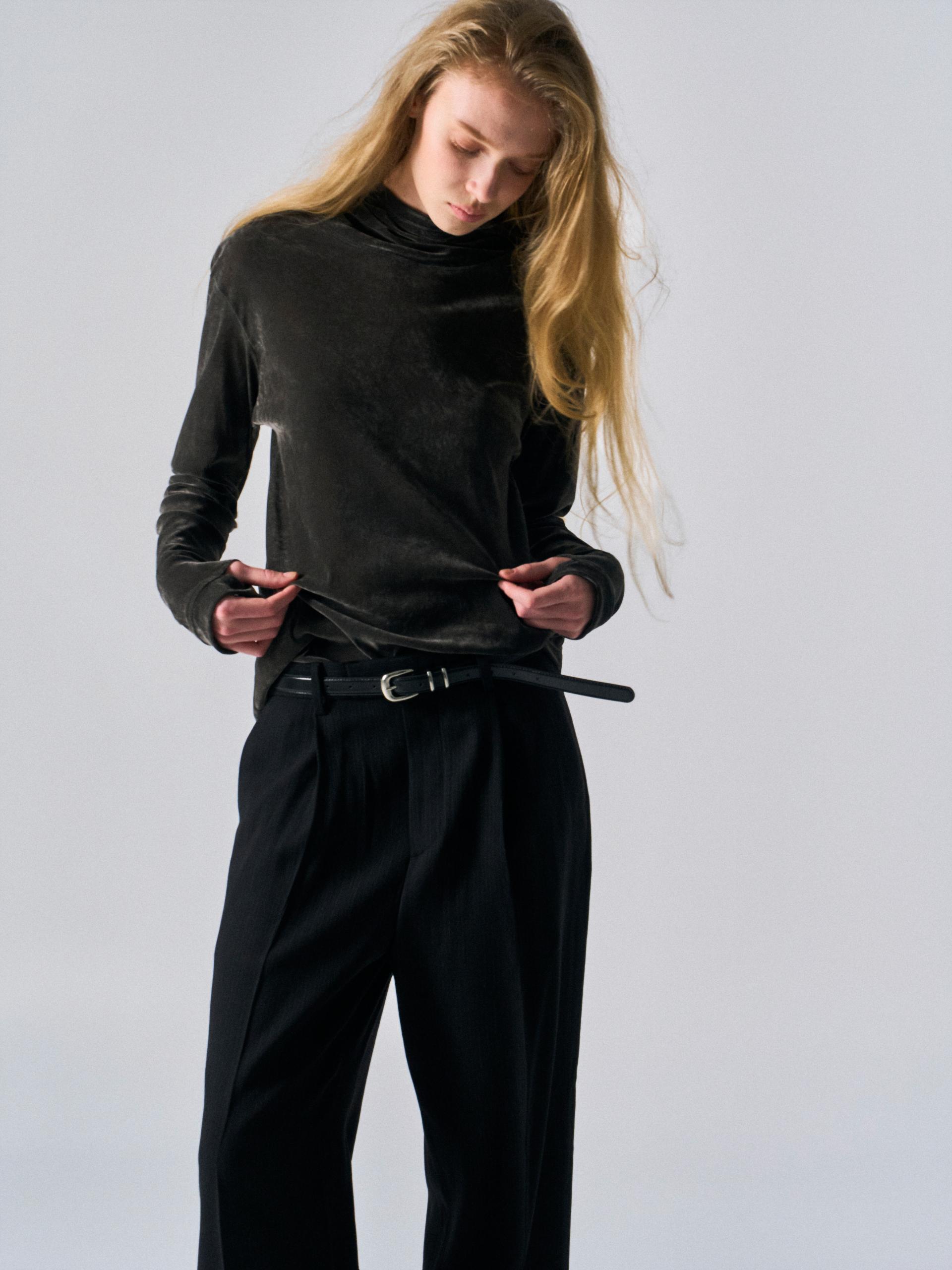 Sian high-wrap hoodie dusk coal