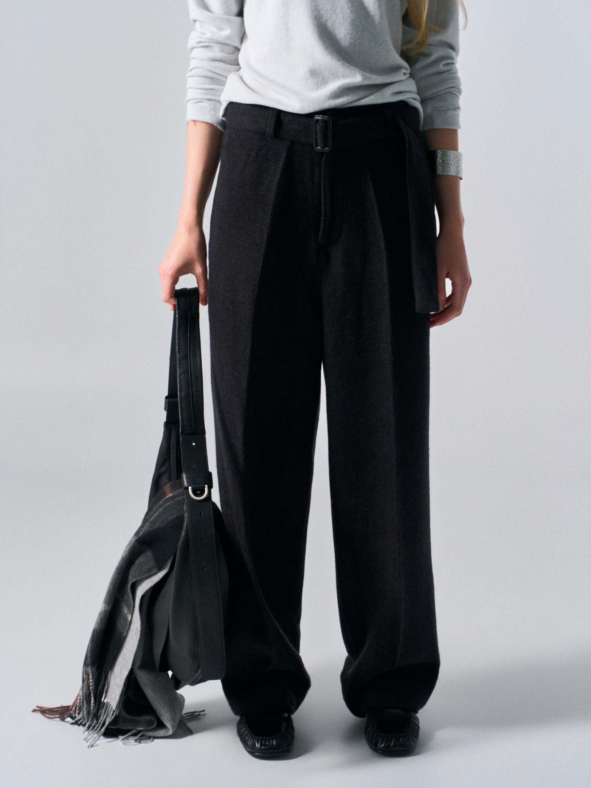 Linton shade belted pant coal