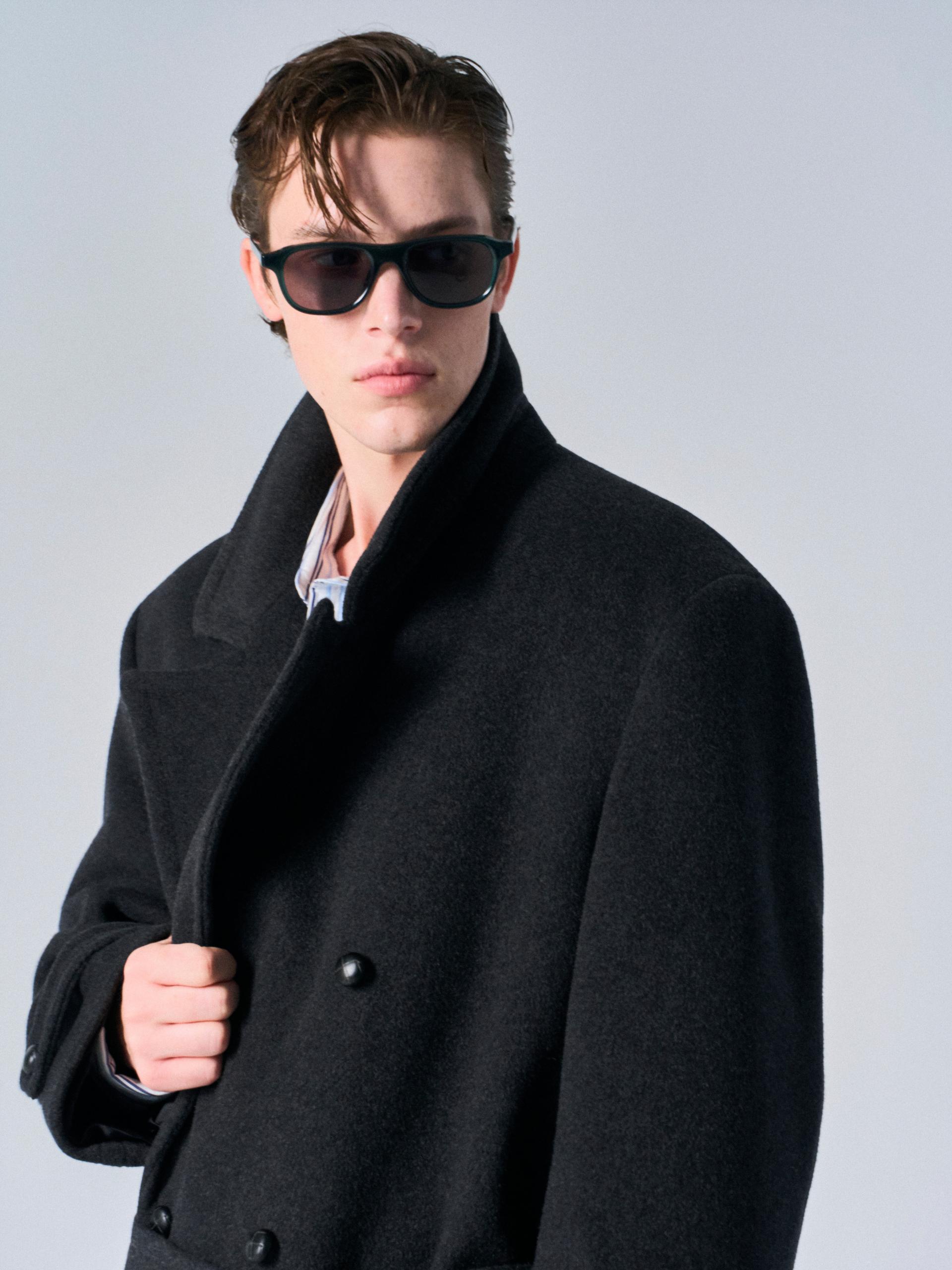 Corwin cashmere double-breasted coat charcoal
