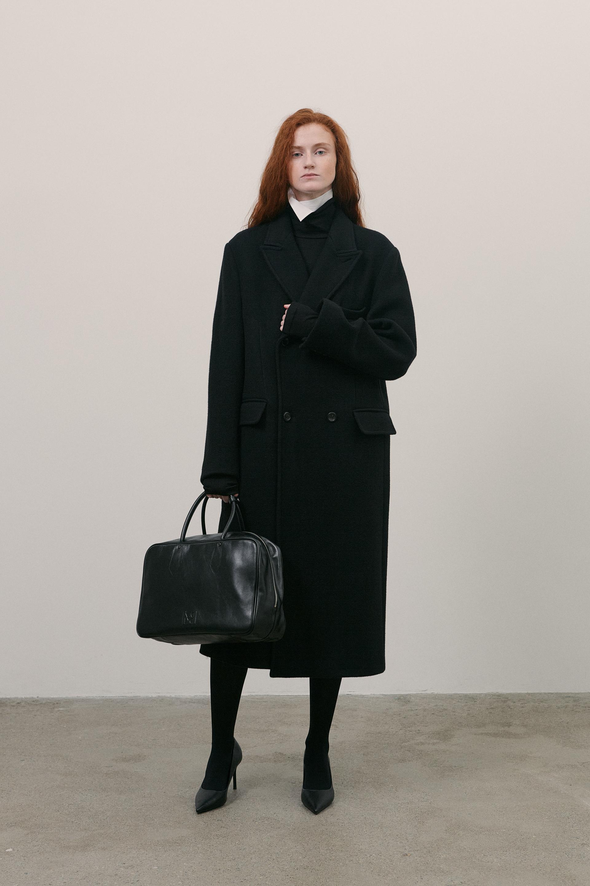 double-breasted wool coat black : LABEL ARCHIVE 라벨 아카이브