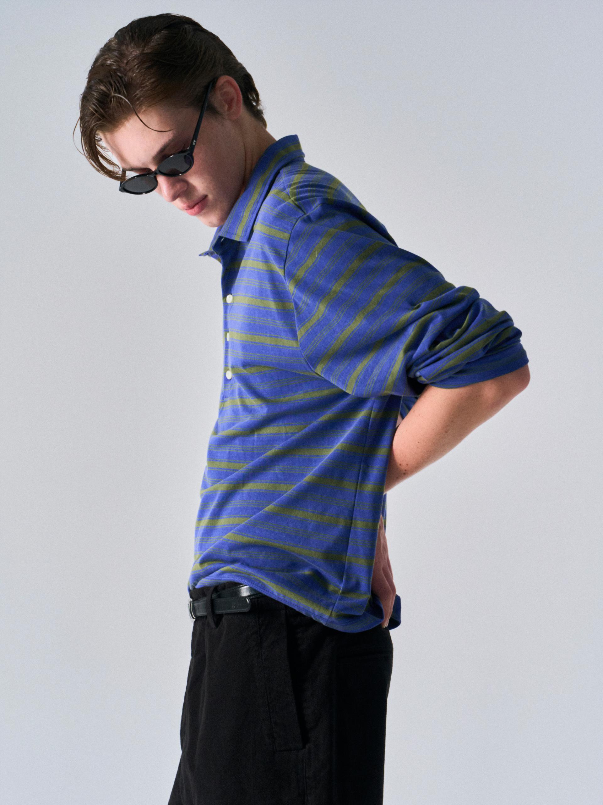 Toby polo olive stripe