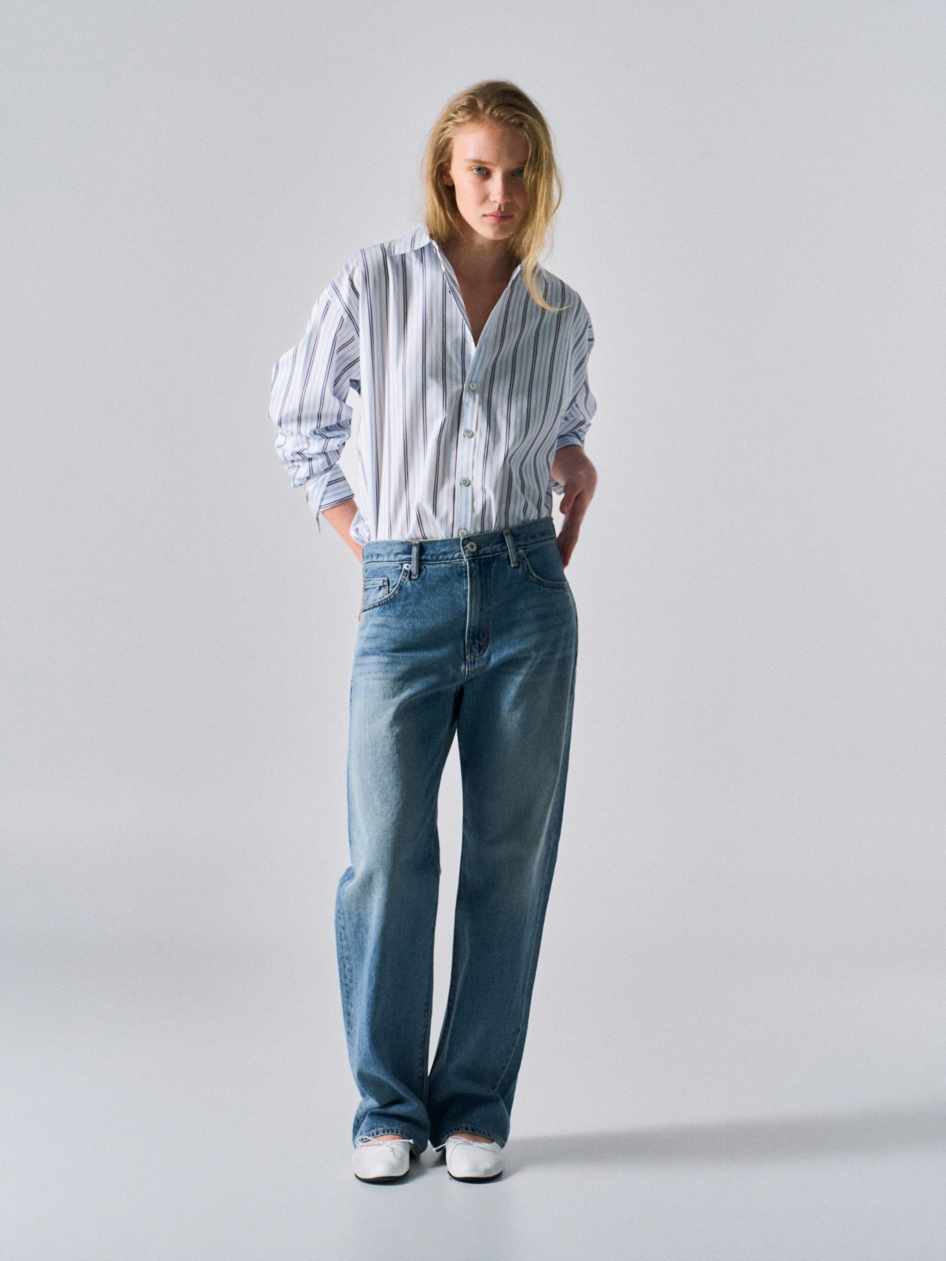 Kent turnback cuff shirt multi blue