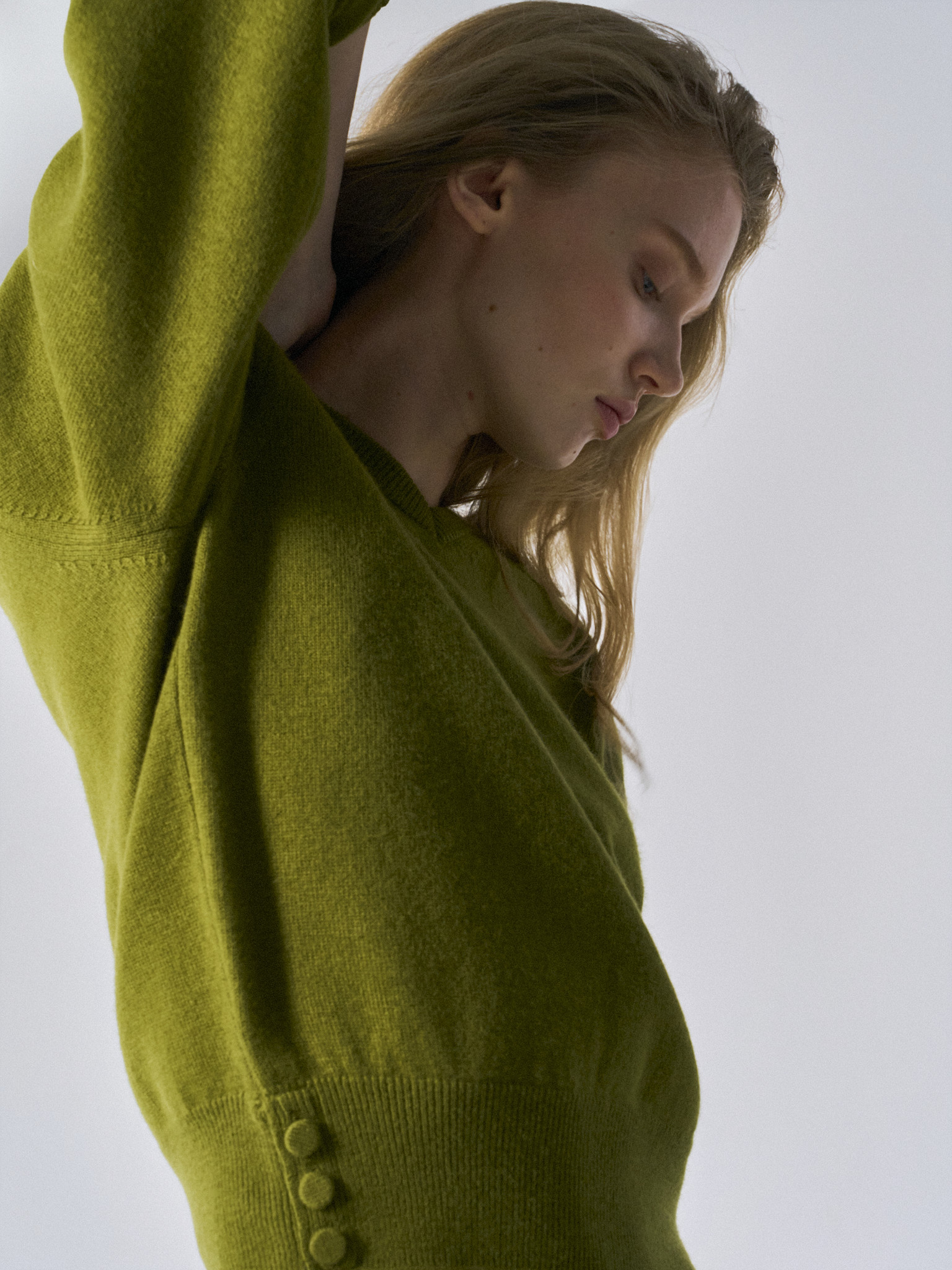 Frost paneled v-neck sweater clover