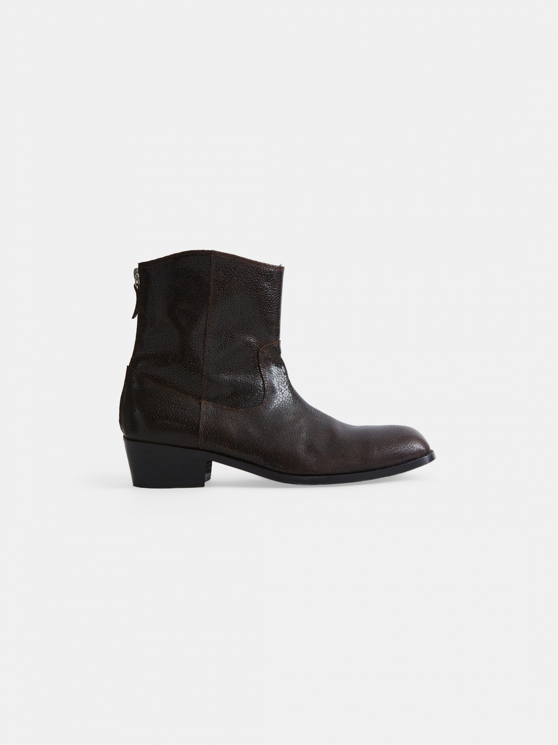 Trevor shagreen square boots brown