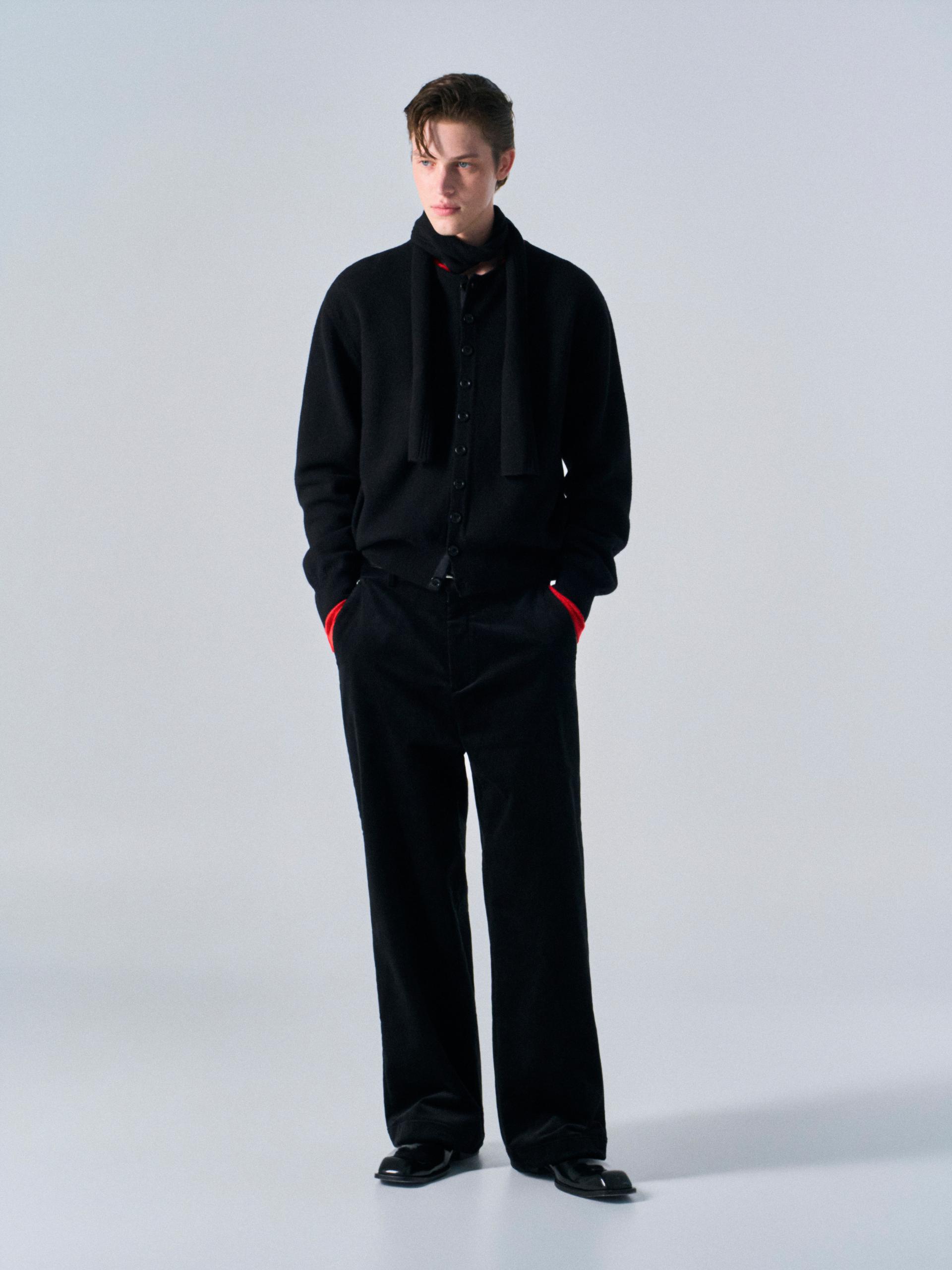 Bronte wide wale corduroy pants black