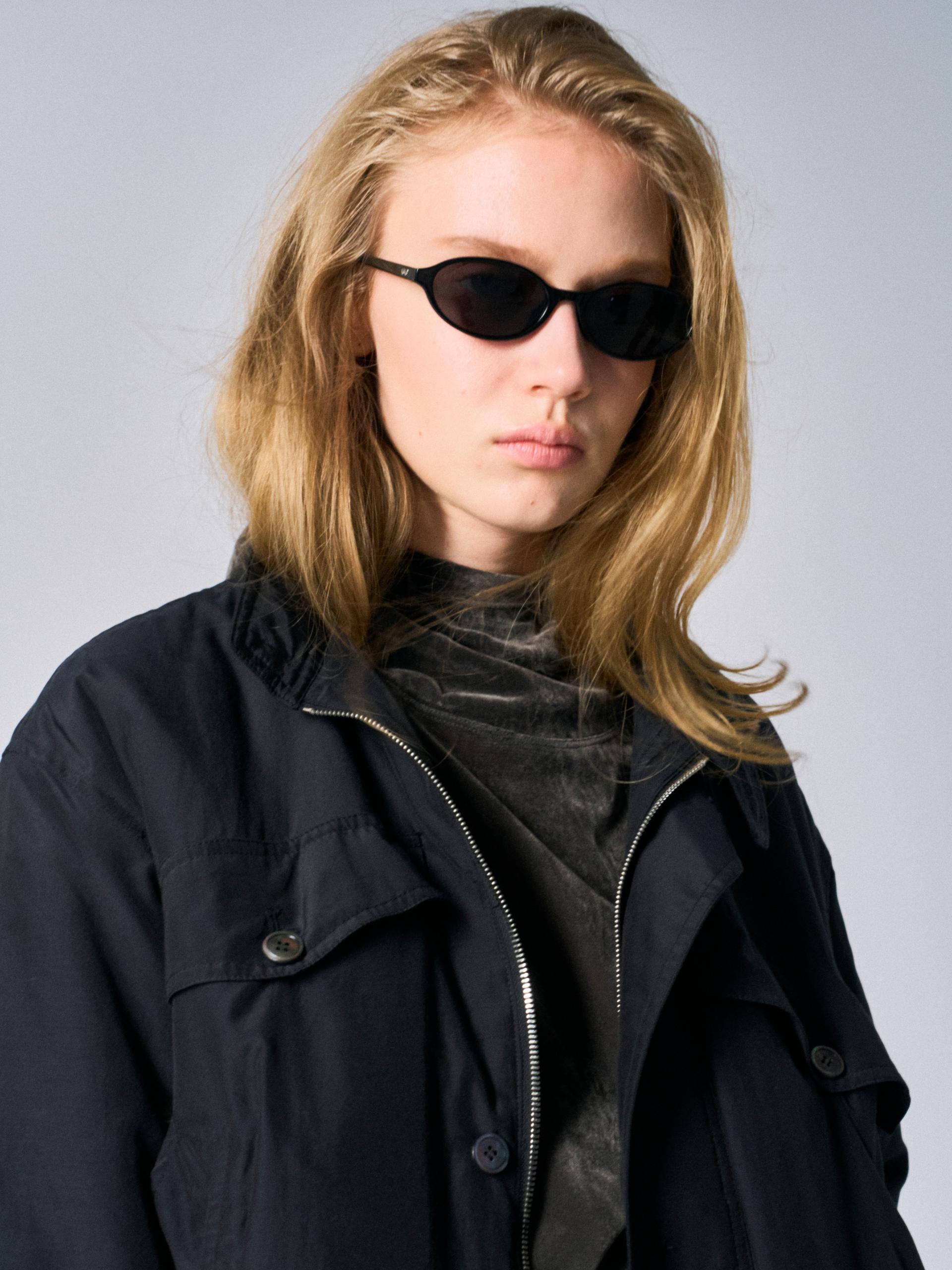 Cedric silk padded blouson black