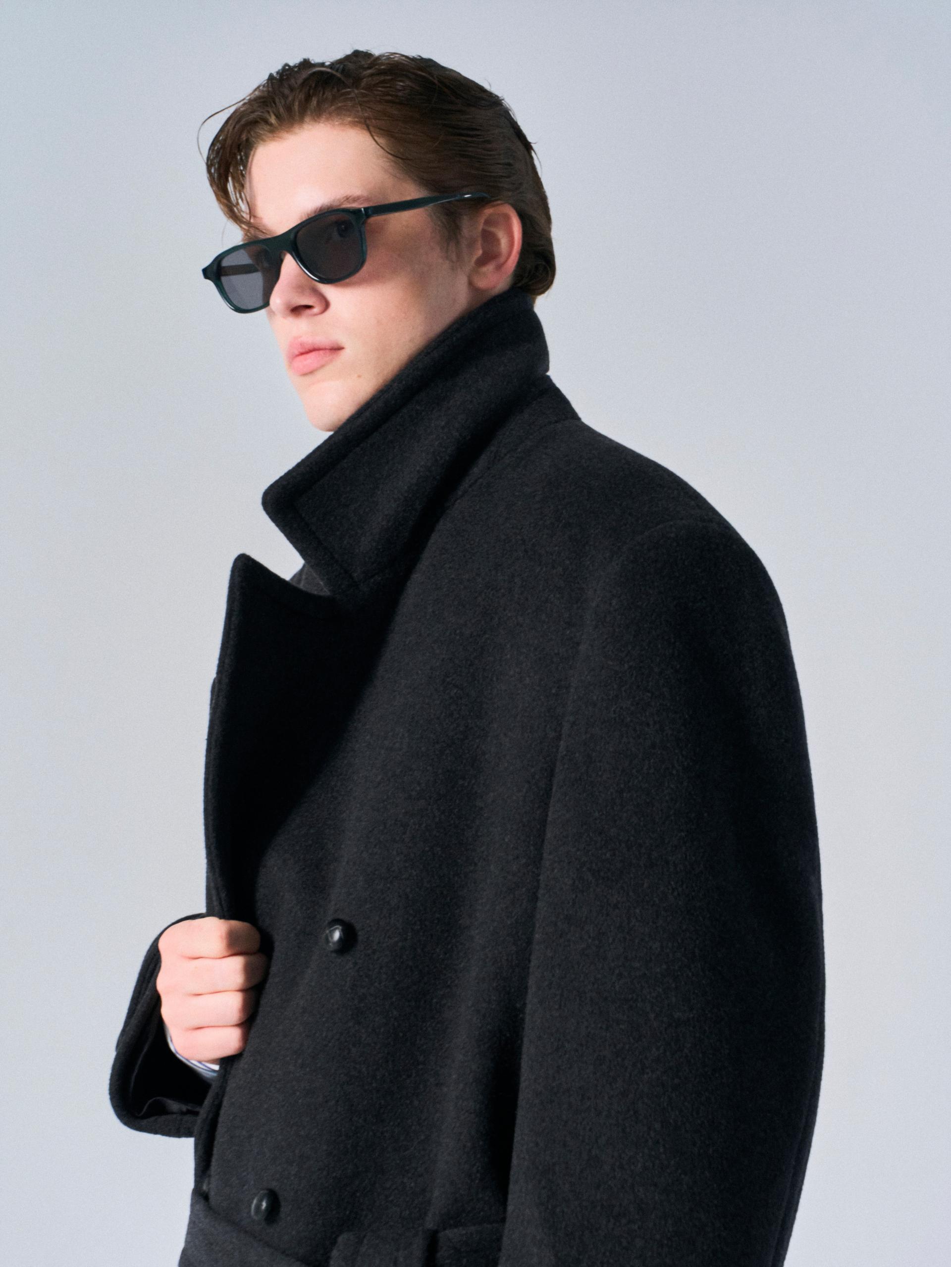 Corwin cashmere double-breasted coat charcoal