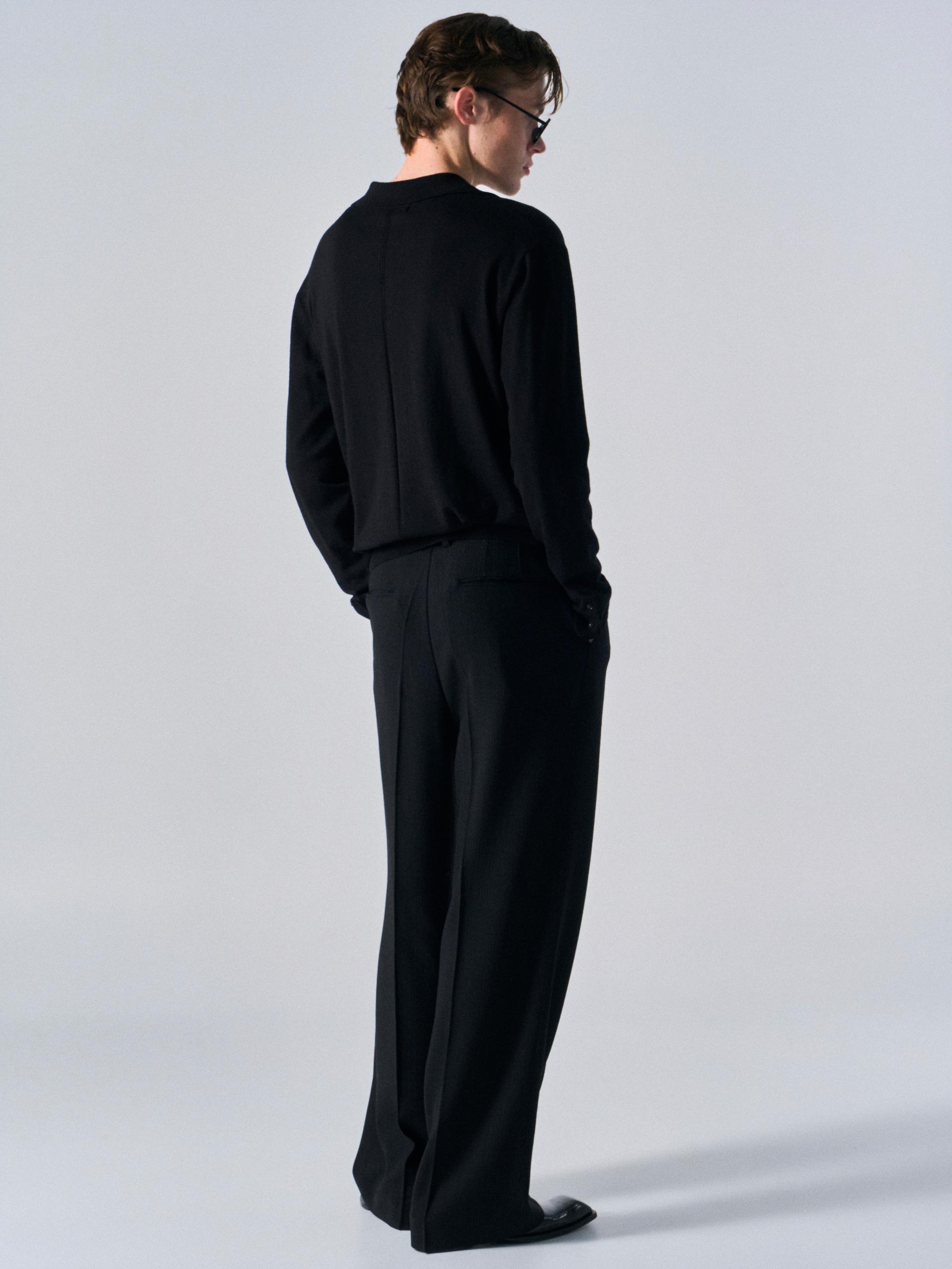 Orford pleat wide pants pin stripe