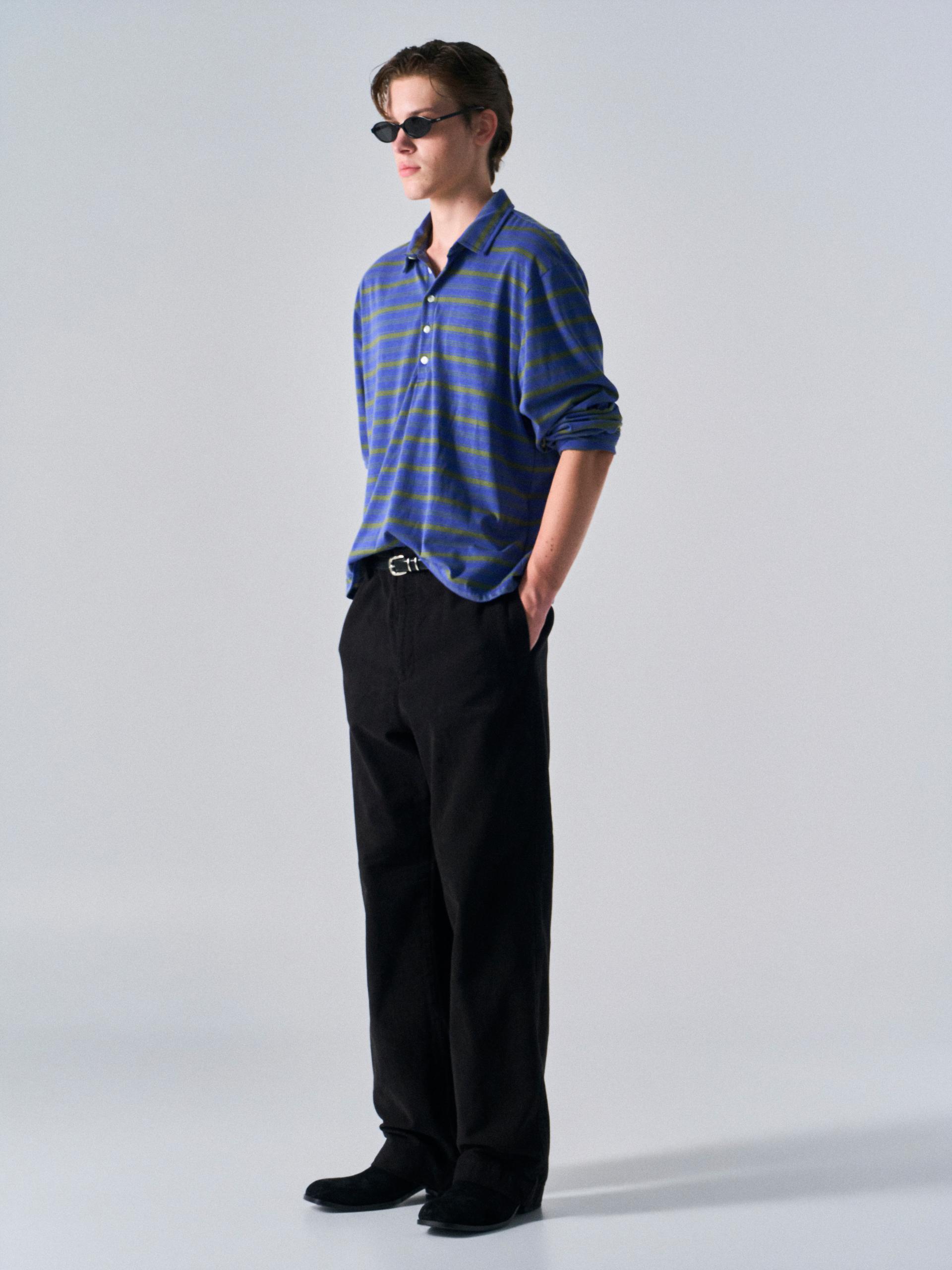 Welby washed cotton pants black
