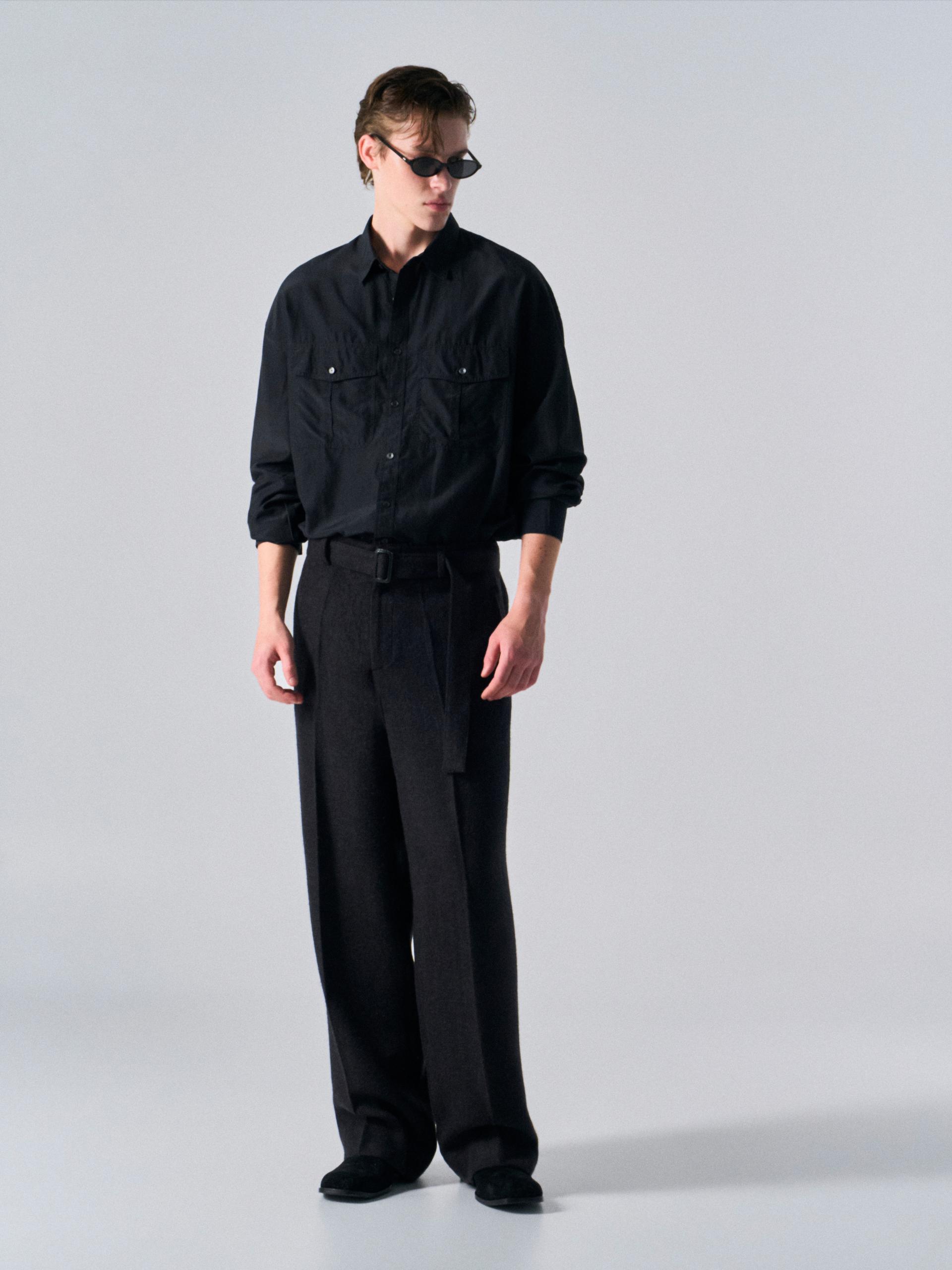 Astor silk shirt black