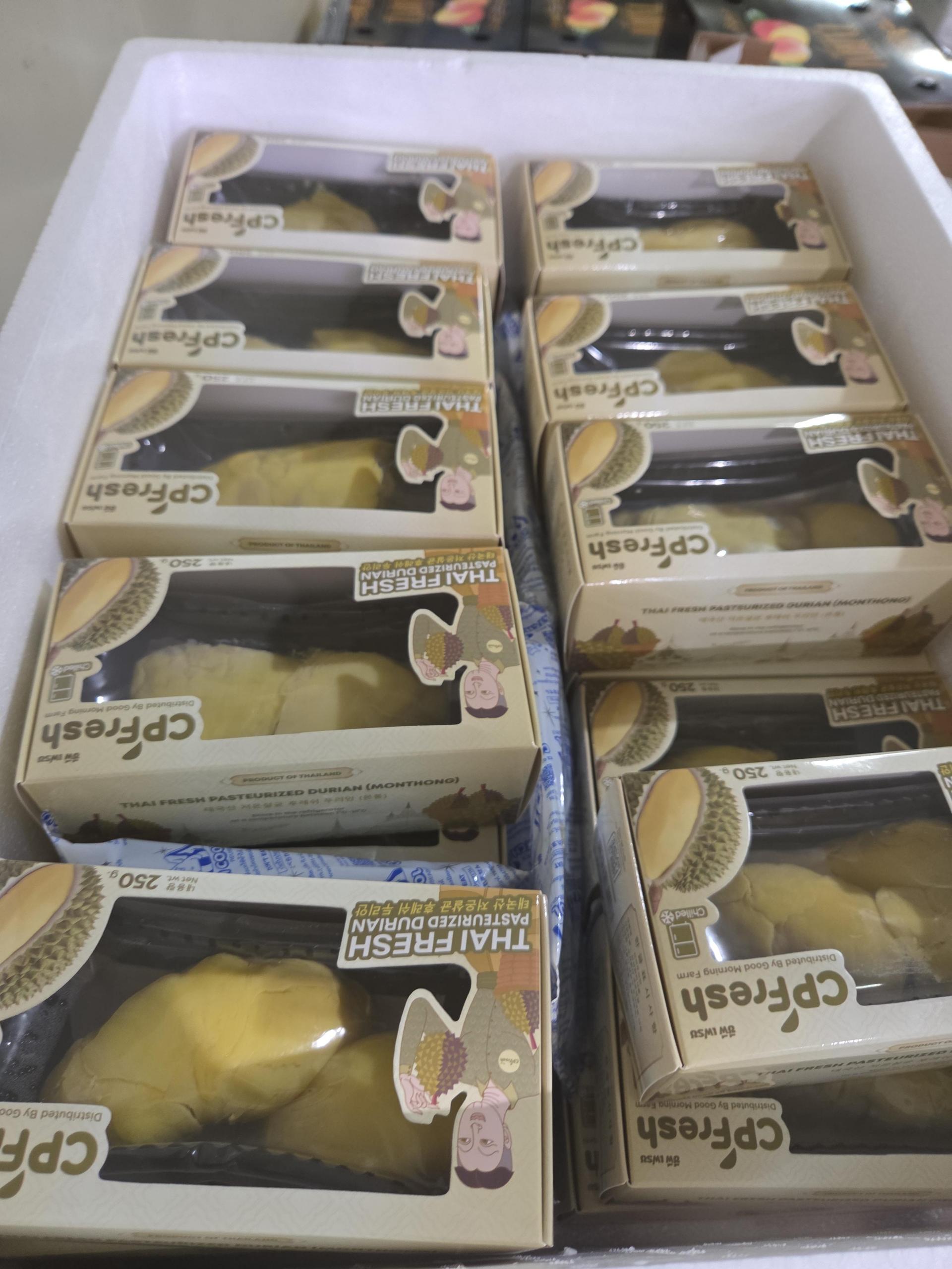 🥙 [베스트] 태국 생두리안, 먹기편하게 과육만 짤라 포장한 깐 저온살균 후레쉬 생두리안 💦1kg 250g 4팩