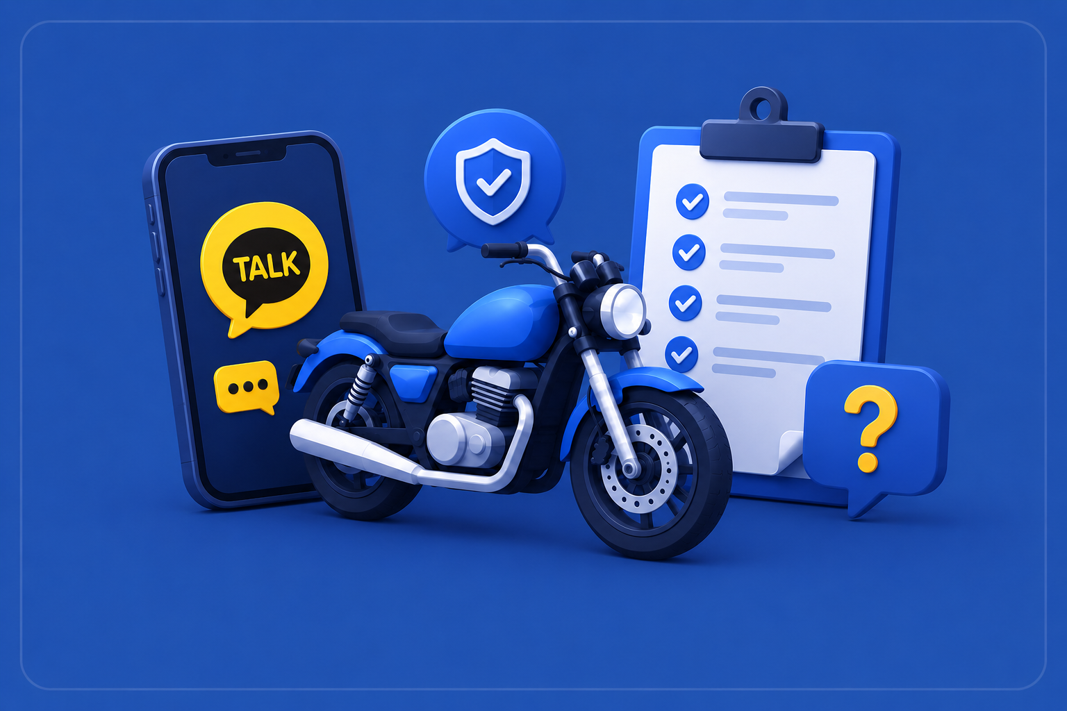 이륜차 검사 FAQ 안내 일러스트