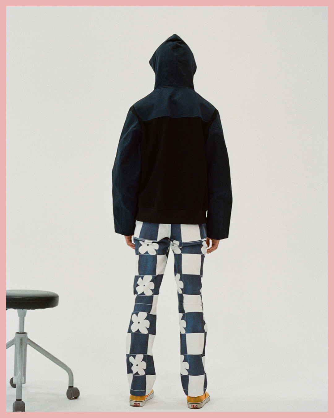 THE MUSEUM VISITOR★CHECKERBOARD BIKER PANTS (DARK NAVY) CHECKERBOARD BIKER PANTS (DARK NAVY) : THE MUSEUM VISITOR