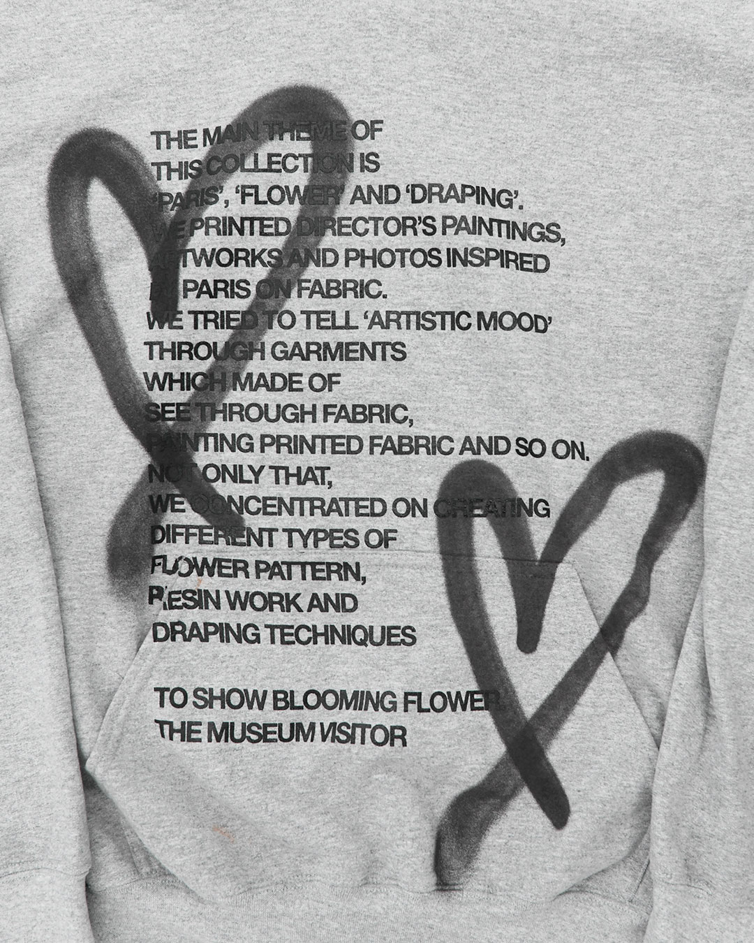 THE MUSEUM VISITOR★韓国★大人気★HEART SPRAYED SWEATSHIRTS THE MUSEUM VISITOR