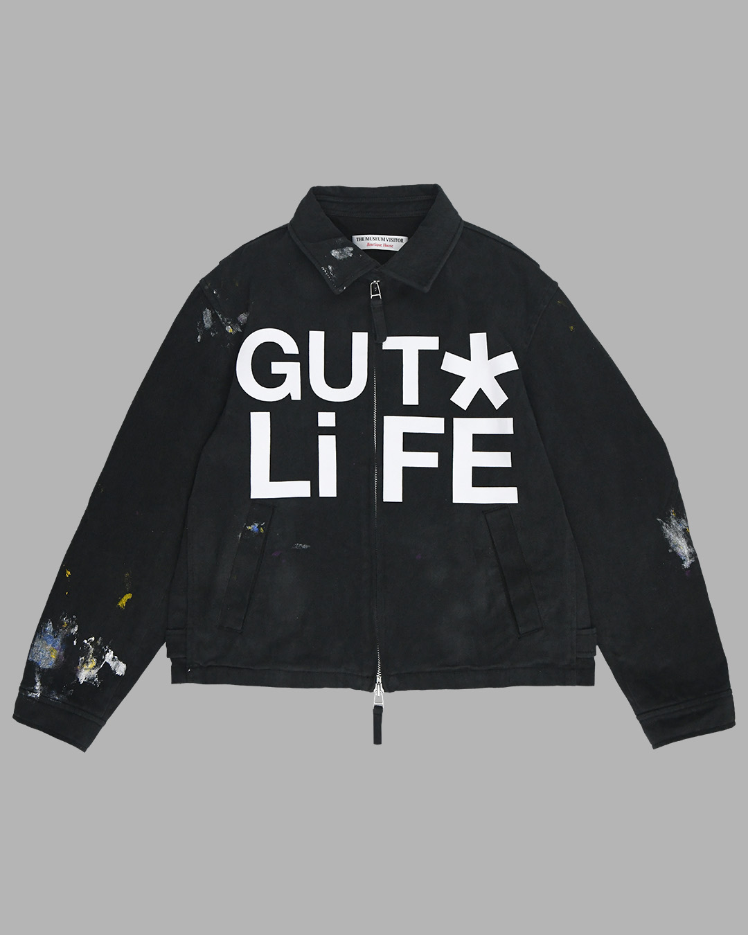 GUT LIFE PAINTED COTTON WORK JACKET (BLACK) : THE MUSEUM VISITOR