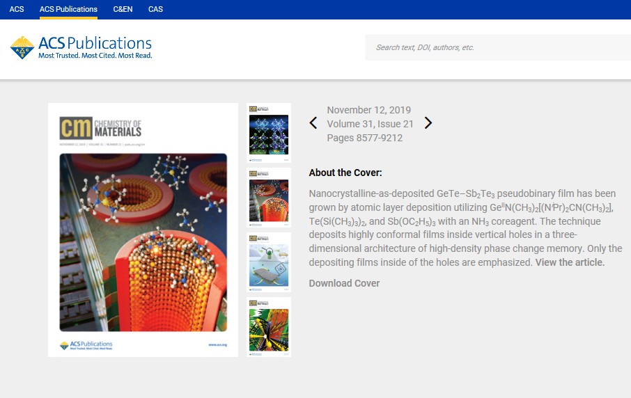 ACS_CHEMISTRY OF MATERIALS Publishing News