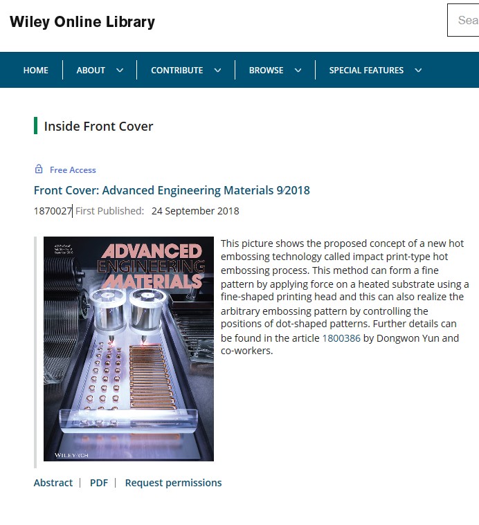 Wiley_ADVANCED ENGINEERING MATERIALS Publishing News