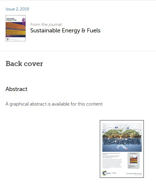 RSC_Sustainable Energy & Fuels : Publishing News