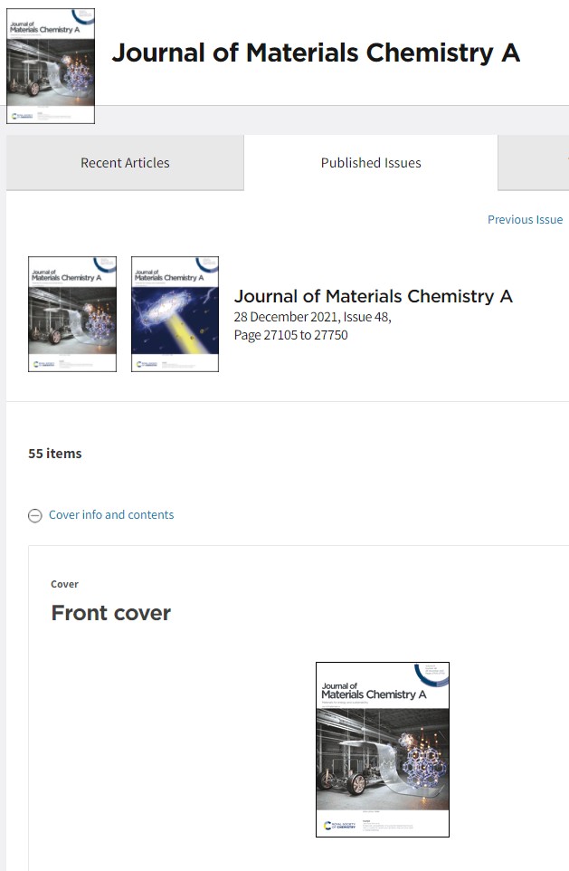 RSC_Journal Of Materials Chemistry A : Publishing News