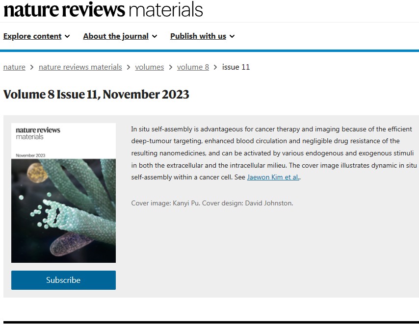 Nature Reviews Materials : Publishing News