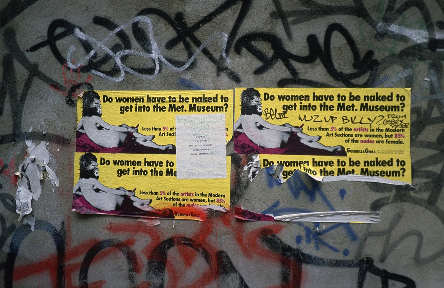 Guerrilla Girls, Do Women Have to Be Naked to Get Into the Met. Museum? On the street, NY, 1989