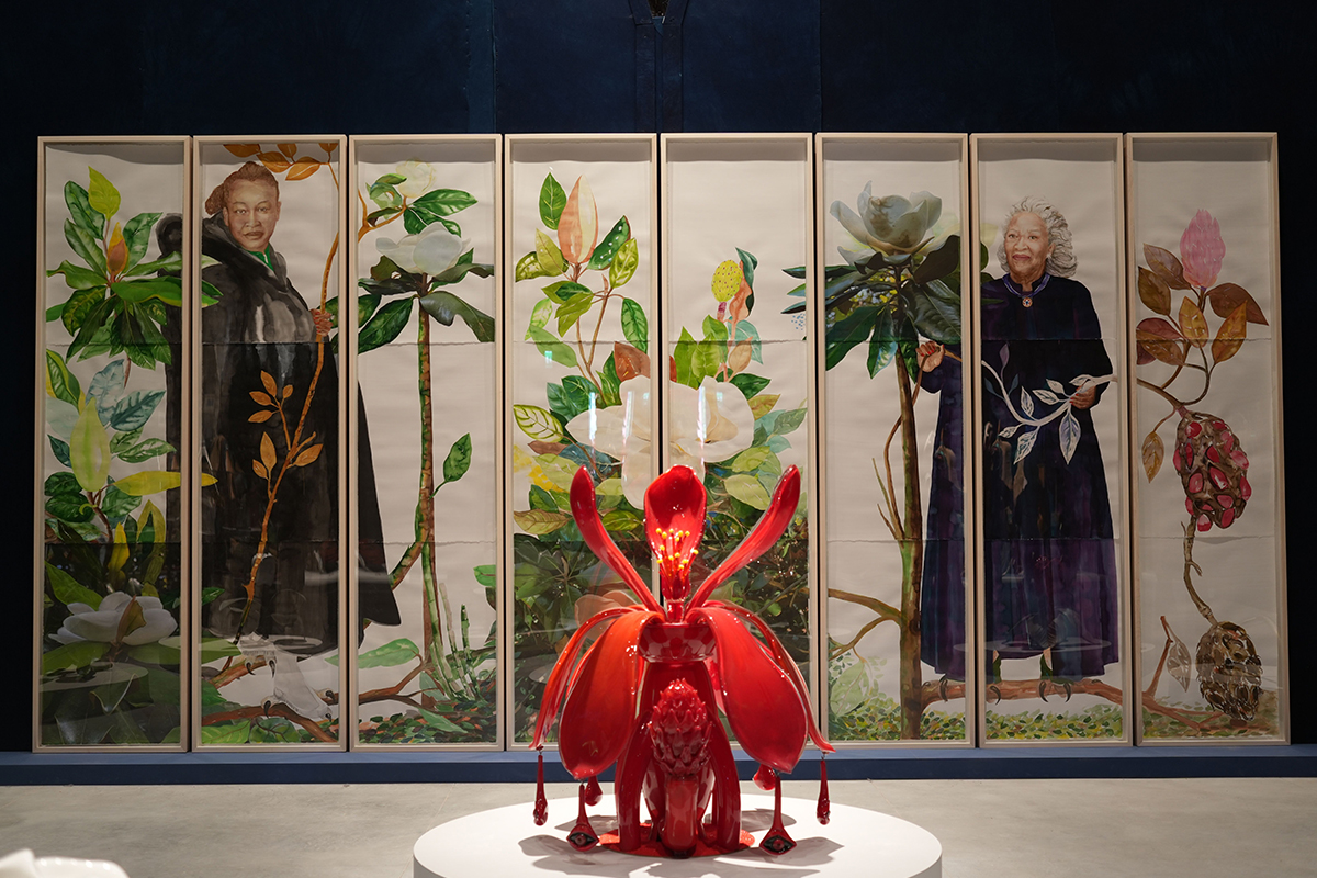 Maria Magdalena Campos-Pons, Anatomy of the Magnolia Tree for Koyo Kouoh and Toni Morrison (2026). Photo: Louise Benson.