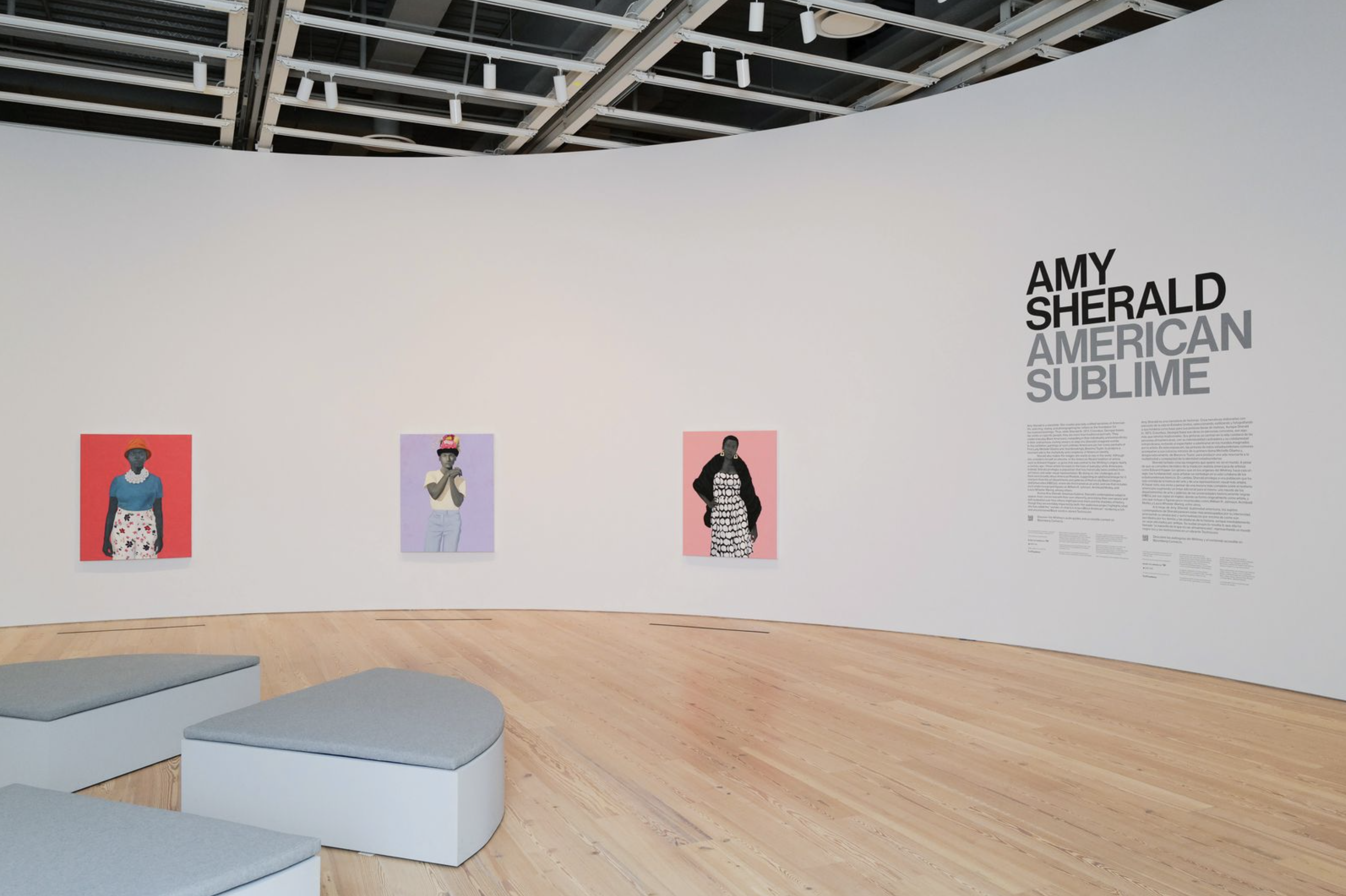 Exhibition view: Amy Sherald, American Sublime, Whitney Museum of American Art, New York (9 April–9 August 2025). Courtesy Whitney Museum. Photo: Sansho Scott/BFA.com.