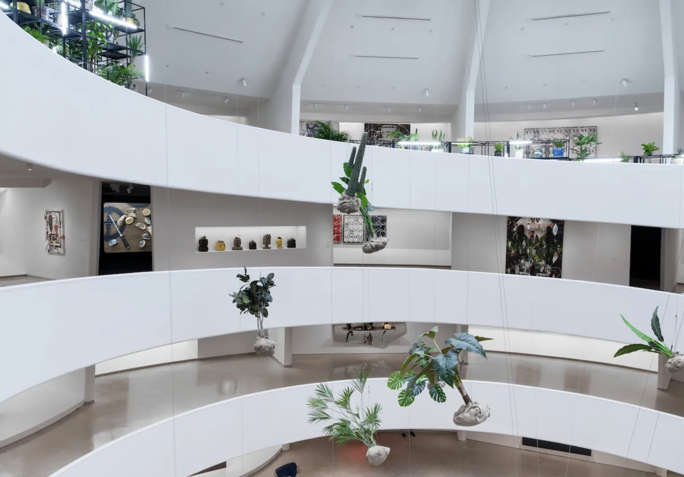 Installation view of “Rashid Johnson: A Poem for Deep Thinkers,” 2025, at Guggenheim Museum. Photo David Heald/©Solomon R. Guggenheim Foundation, New York