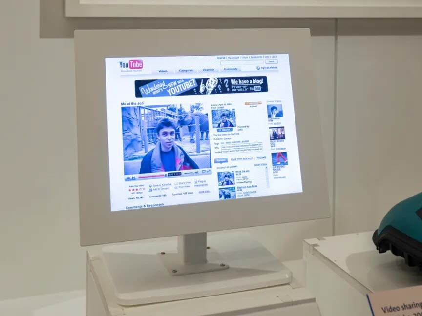 "Meet Me at the Zoo," the first video uploaded to YouTube, 2005. Photo Peter Kelleher/© Victoria and Albert Museum, London