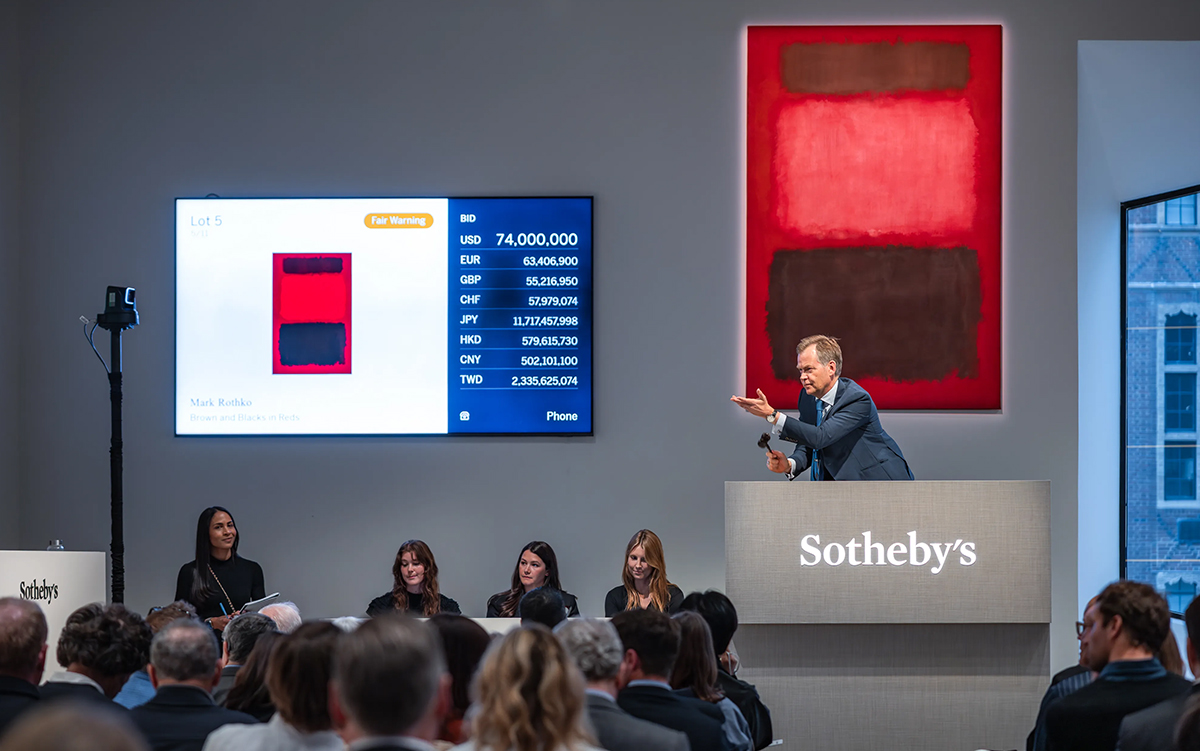 Sotheby’s kickoff sales achieved a combined total of $433.1 million, led by Robert Mnuchin’s $85.8 million Rothko. Julian Cassady Photography / Ali