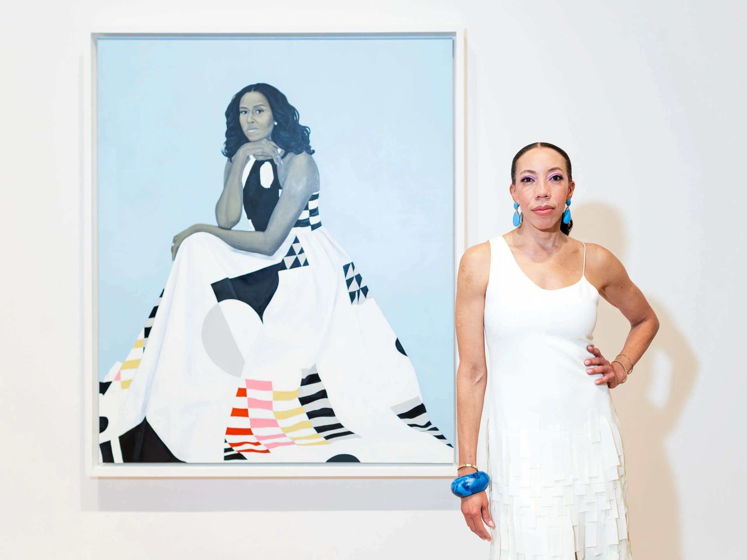 Amy Sherald at the opening of "Amy Sherald: American Sublime" at the Whitney Museum of American Art. Photo: Tiffany Sage/BFA.com.